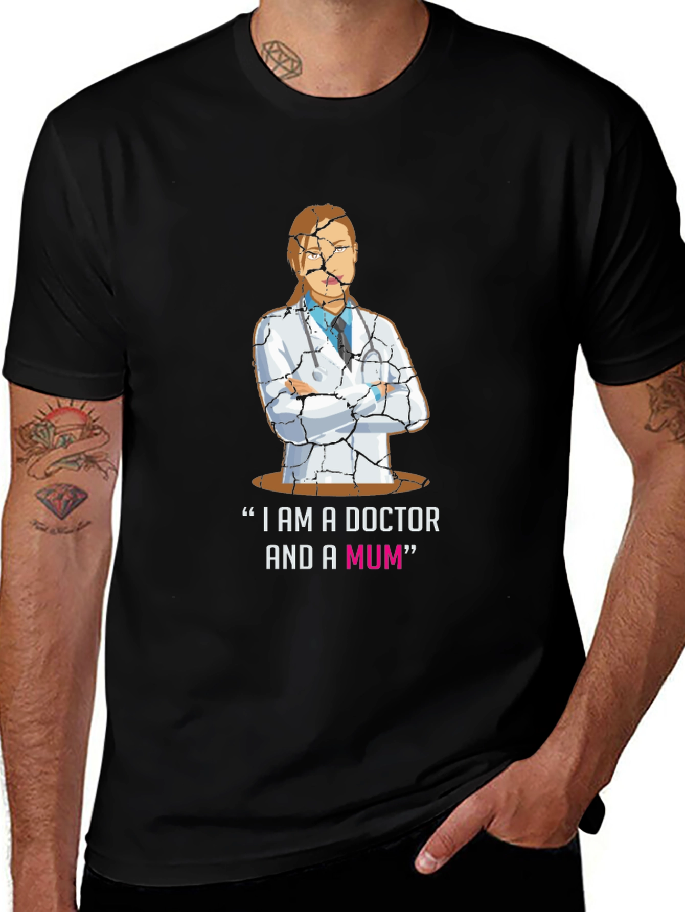 Doctor Mum Cracked Design T-Shirt