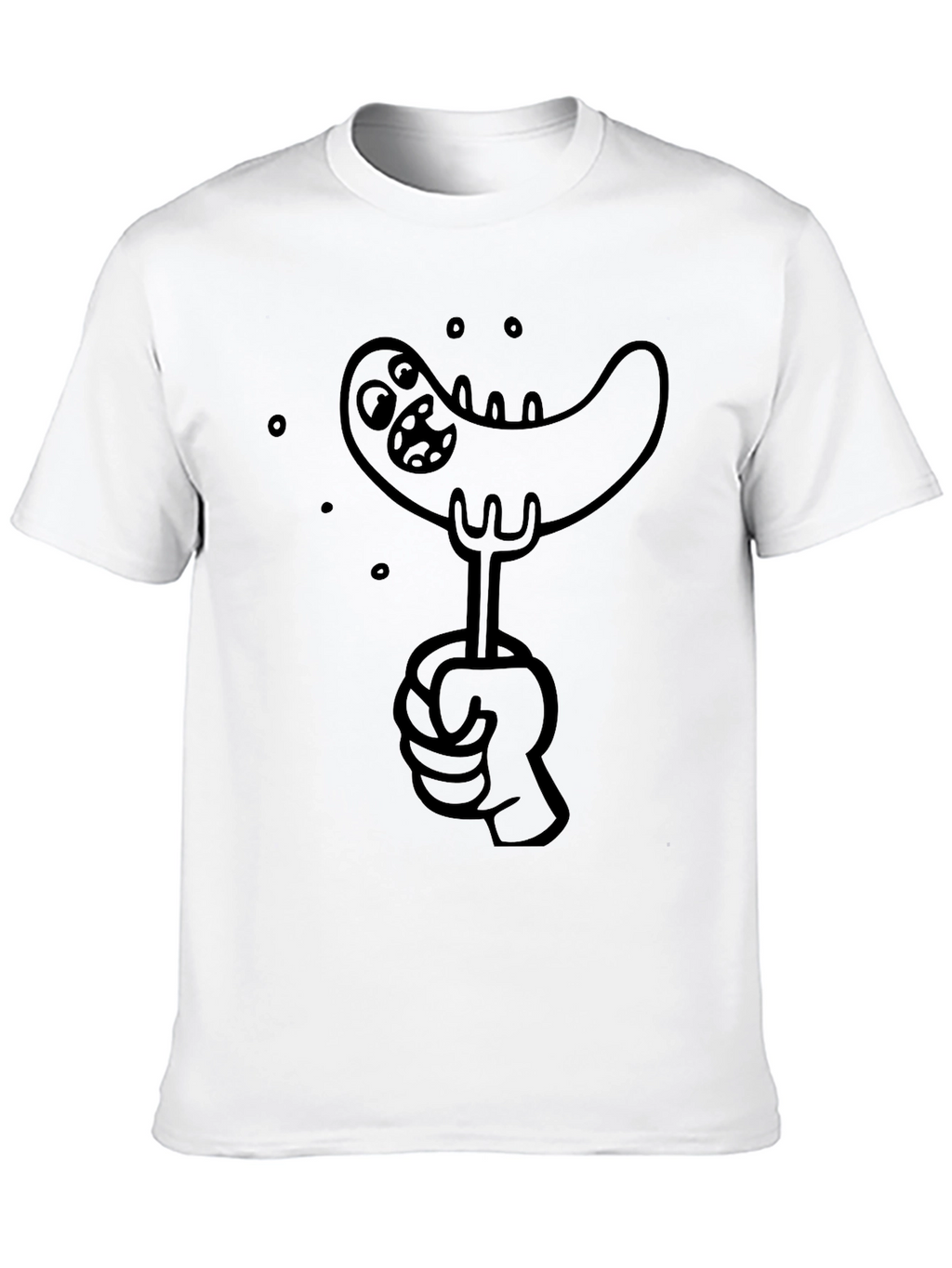 Sausage Cartoon Graphic Tee - Black