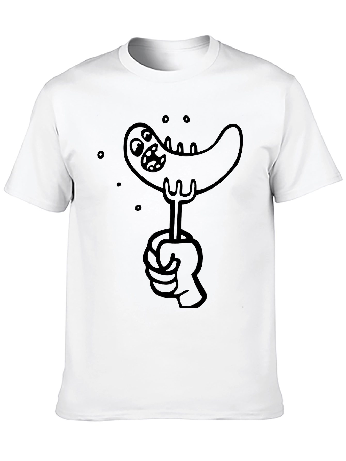Sausage Cartoon Graphic Tee - Black