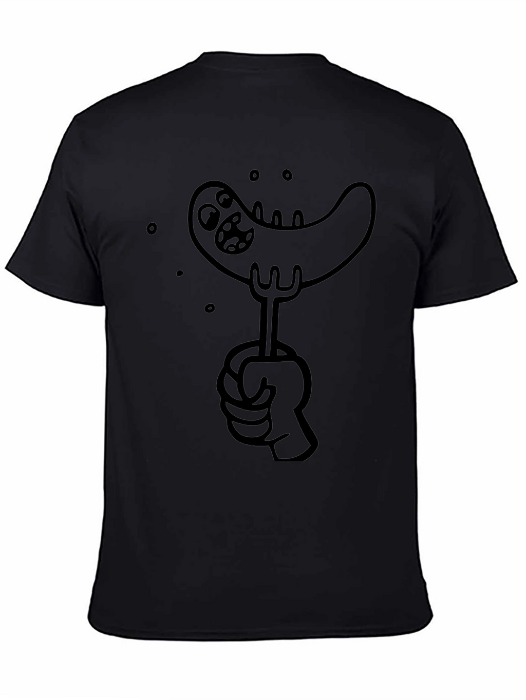 Sausage Cartoon Graphic Tee - Black