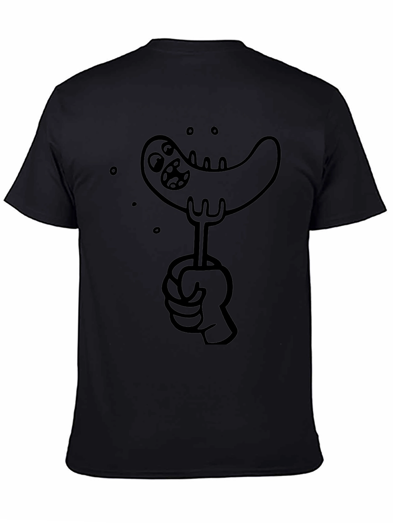 Sausage Cartoon Graphic Tee - Black