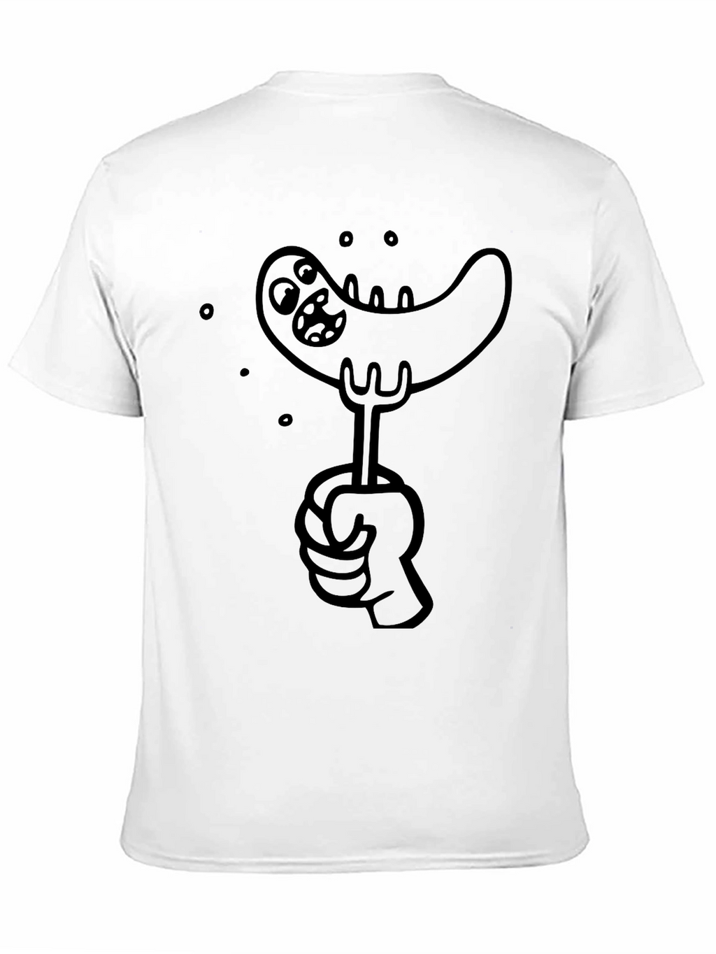 Sausage Cartoon Graphic Tee - Black