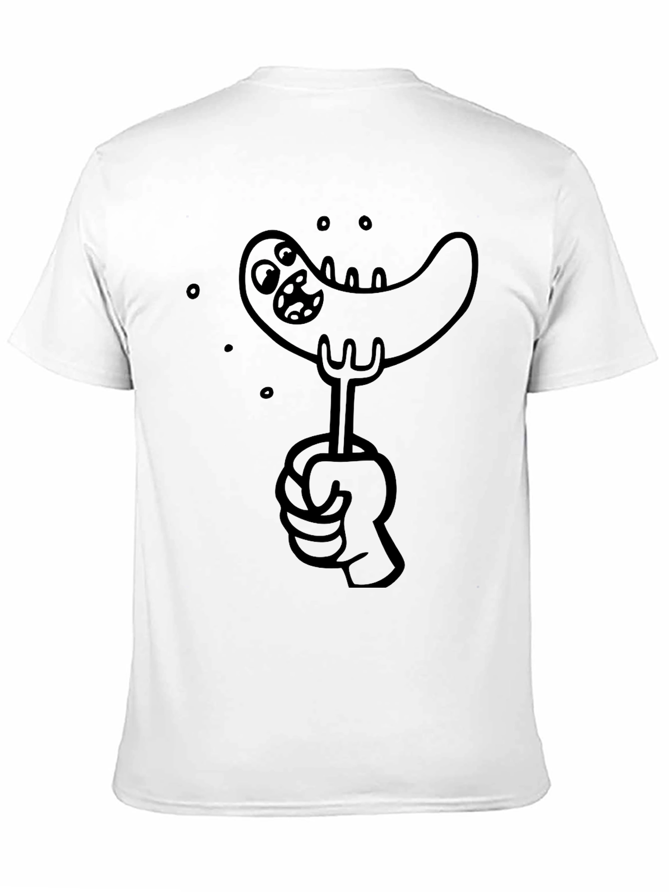 Sausage Cartoon Graphic Tee - Black