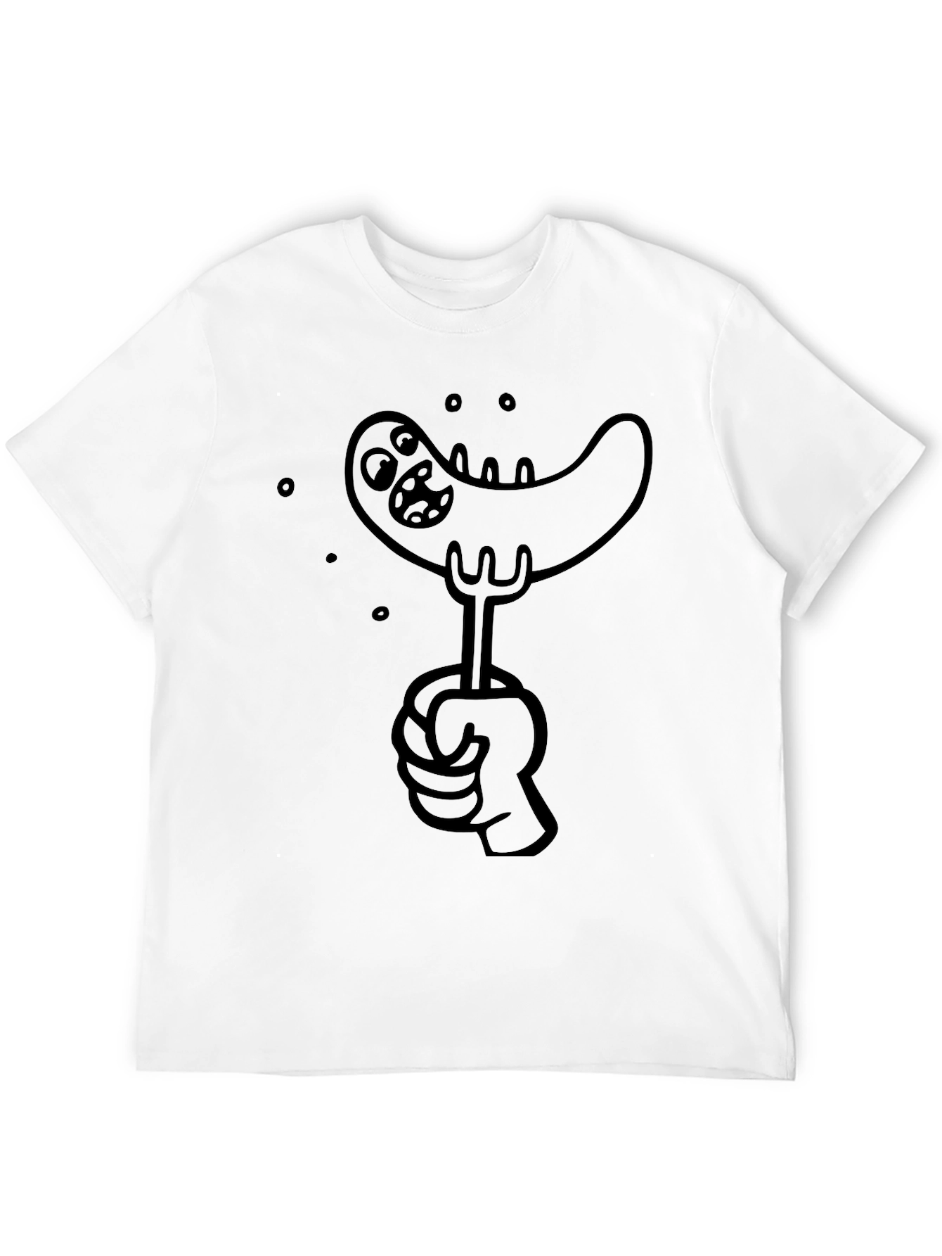 Sausage Cartoon Graphic Tee - Black