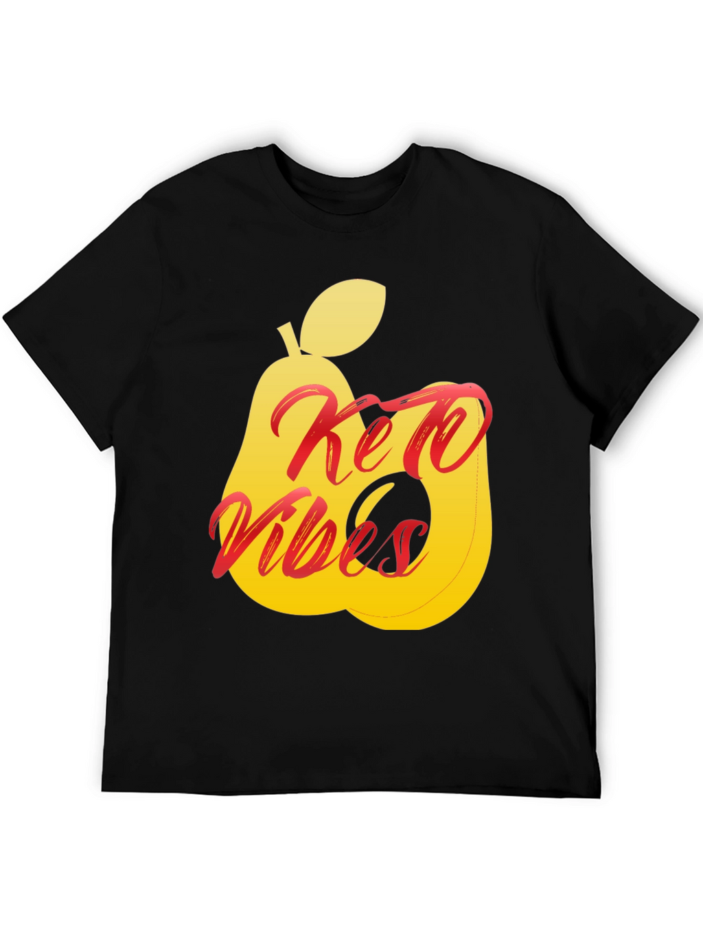 Keto Vibes Black T-Shirt Pear Graphic Tee