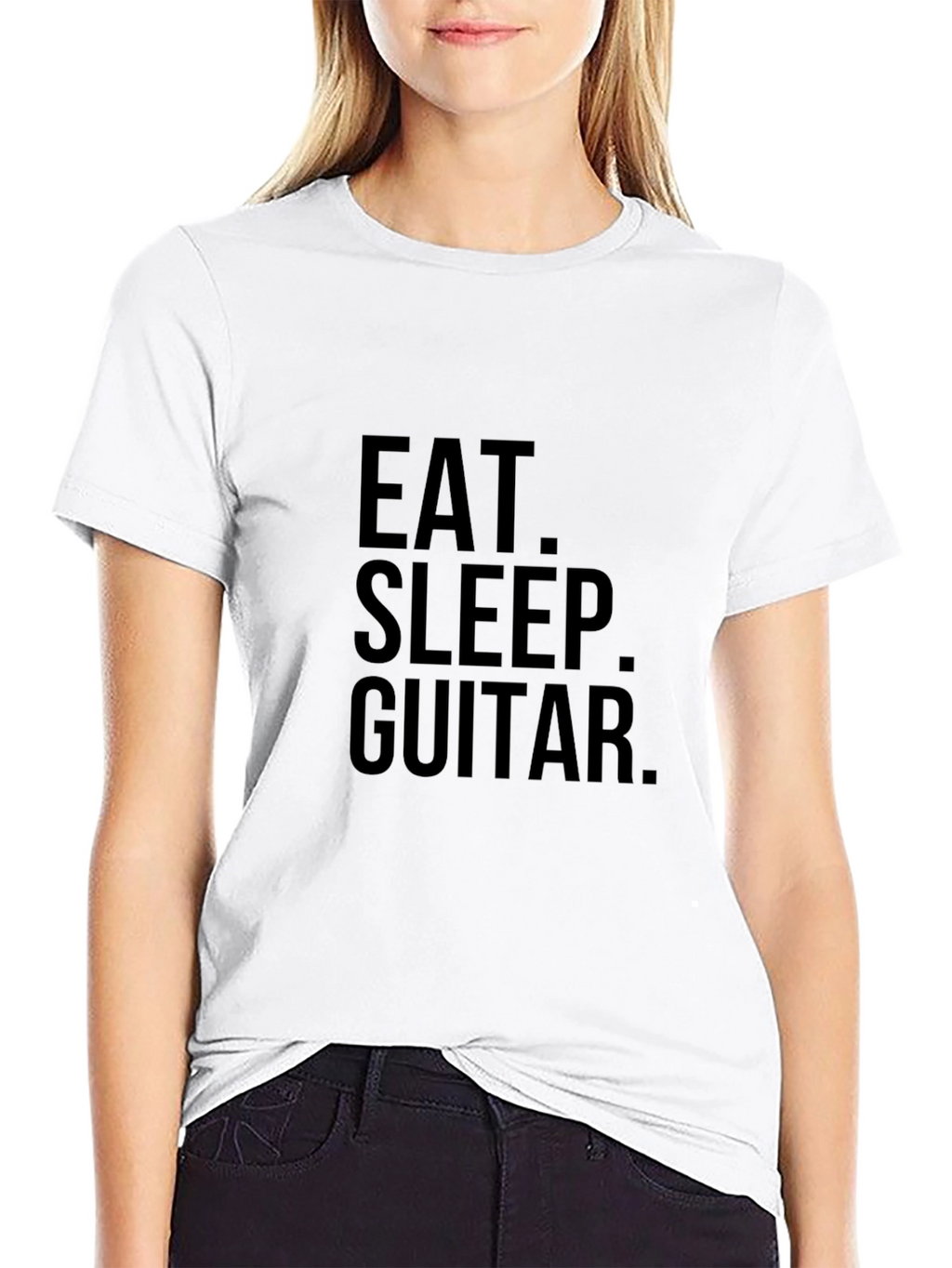 Eat Sleep Guitar Black Graphic Tee Shirt