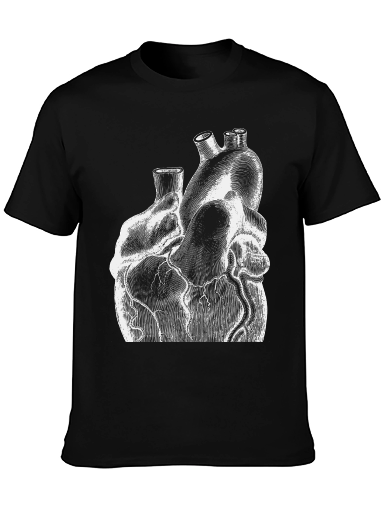 Anatomical Heart Graphic Print Black T-Shirt