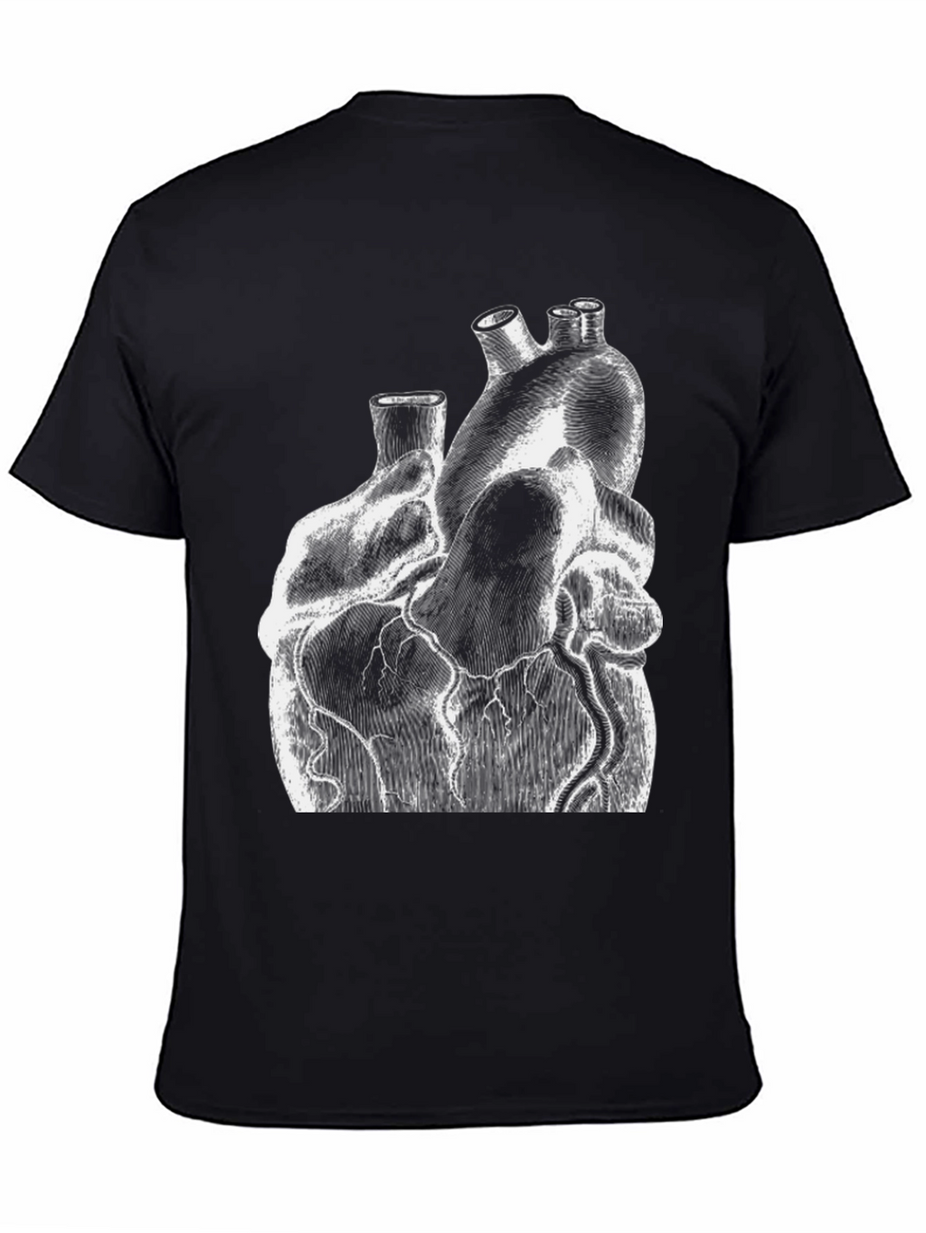 Anatomical Heart Graphic Print Black T-Shirt
