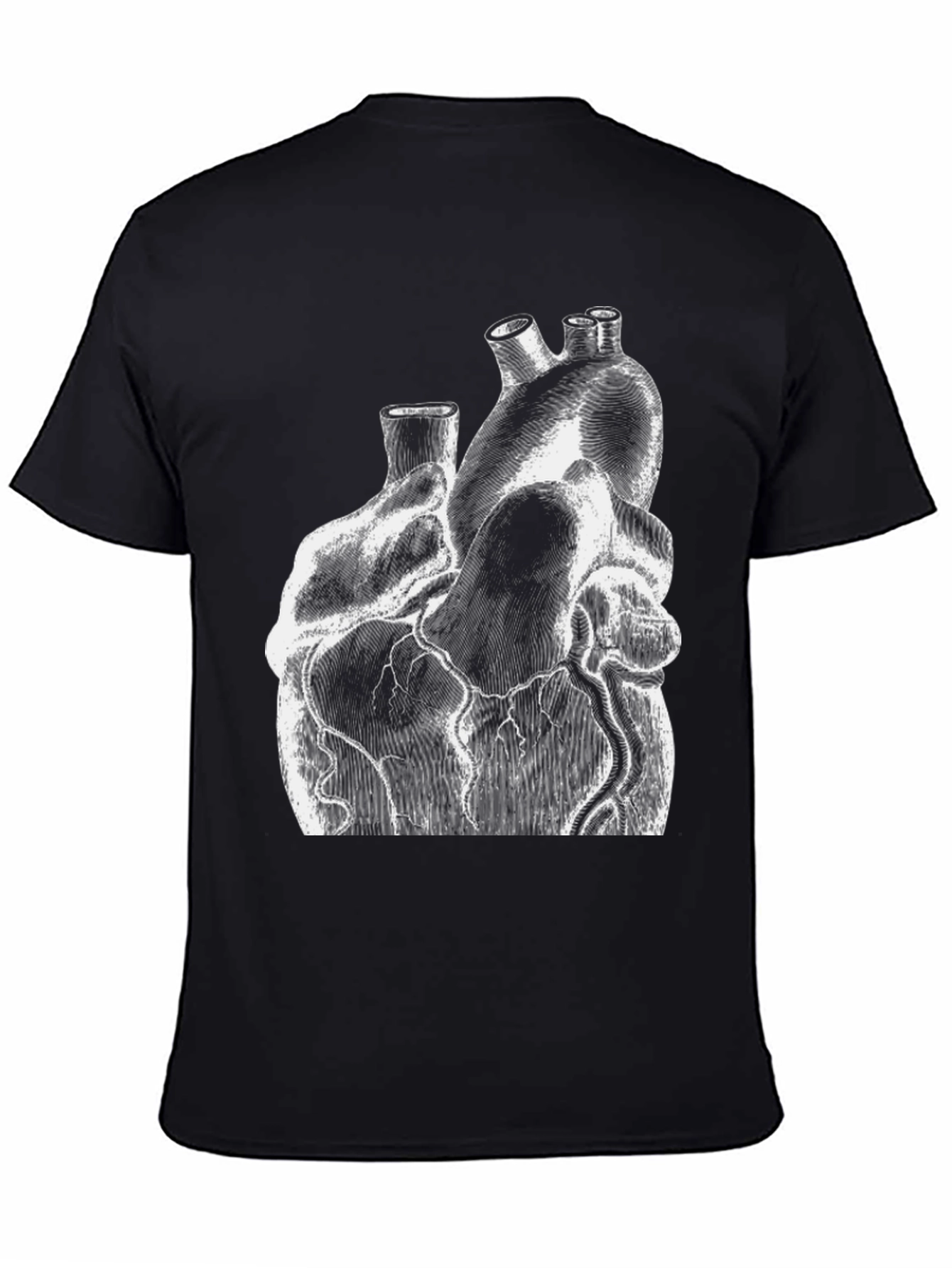 Anatomical Heart Graphic Print Black T-Shirt