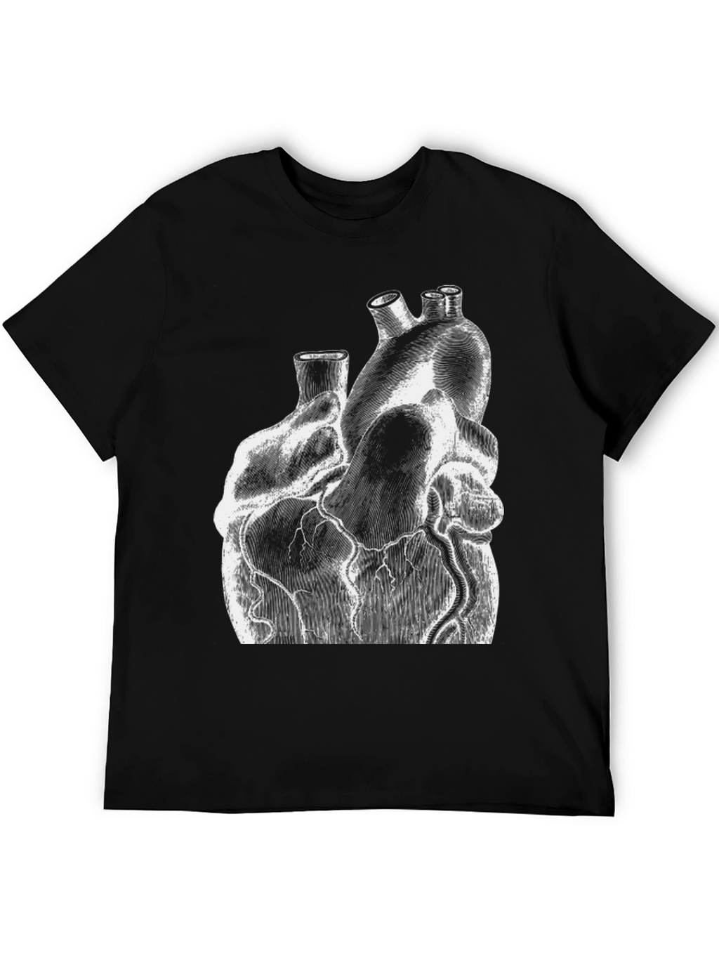 Anatomical Heart Graphic Print Black T-Shirt