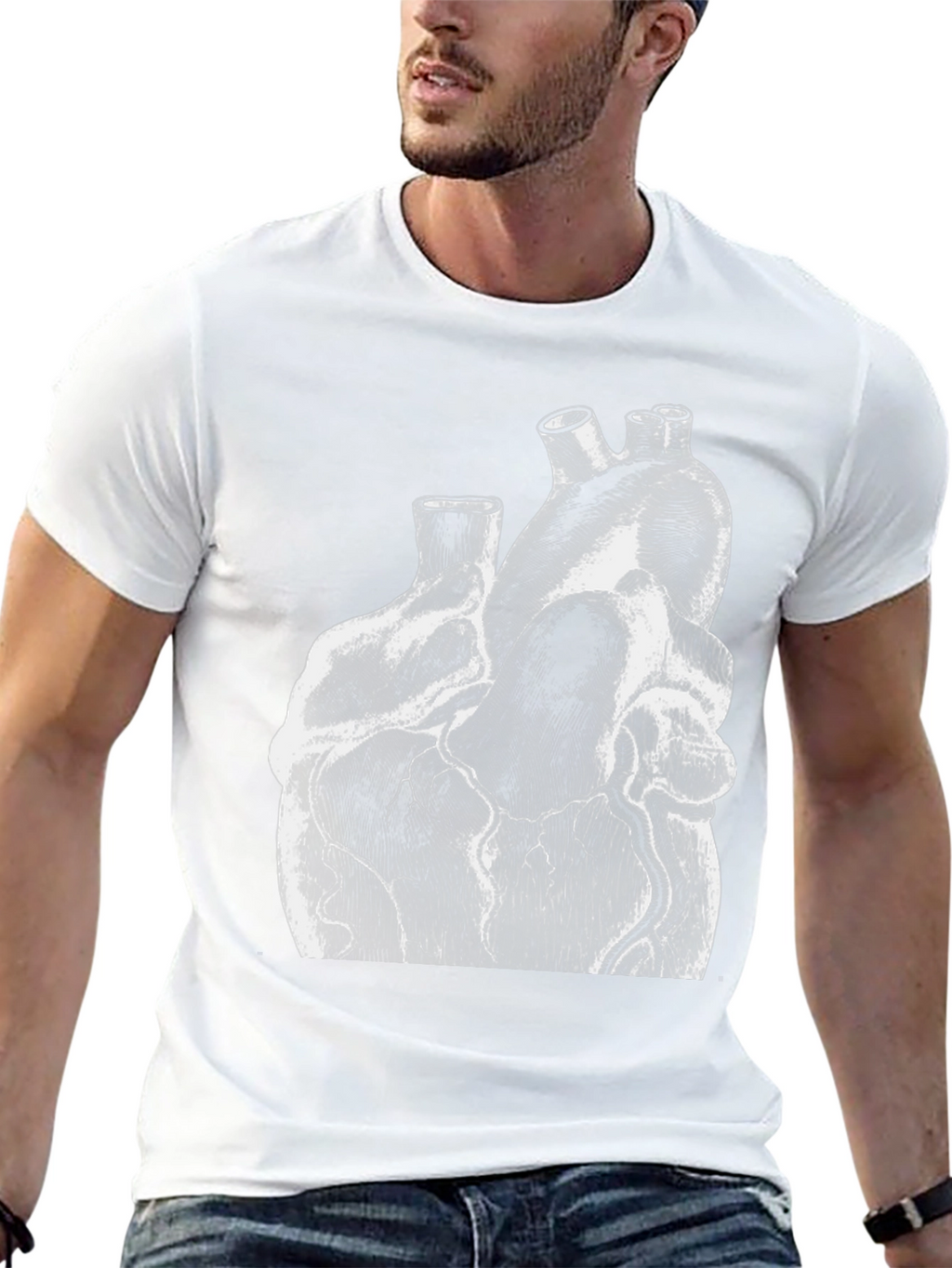 Anatomical Heart Graphic Print Black T-Shirt