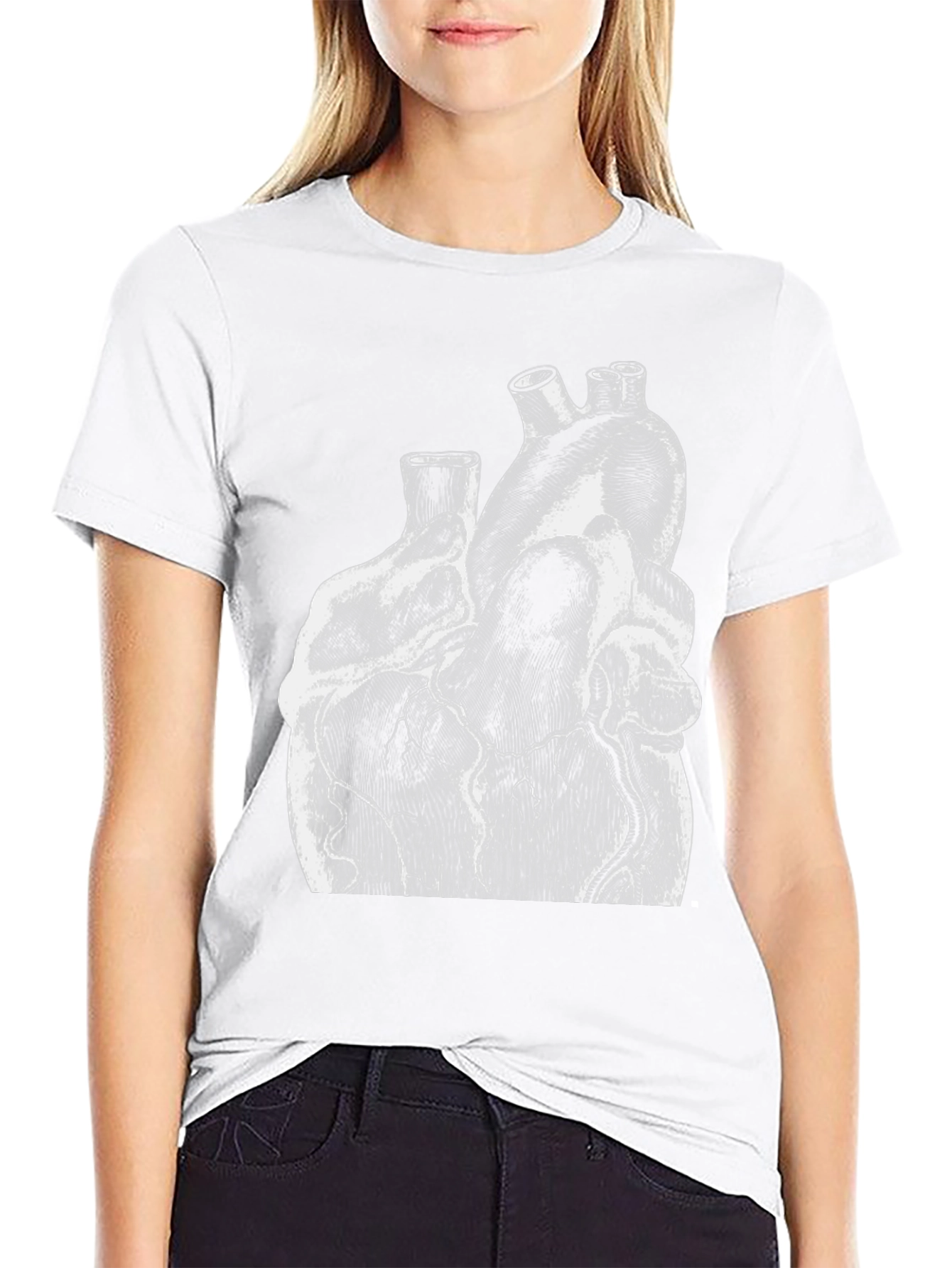 Anatomical Heart Graphic Print Black T-Shirt