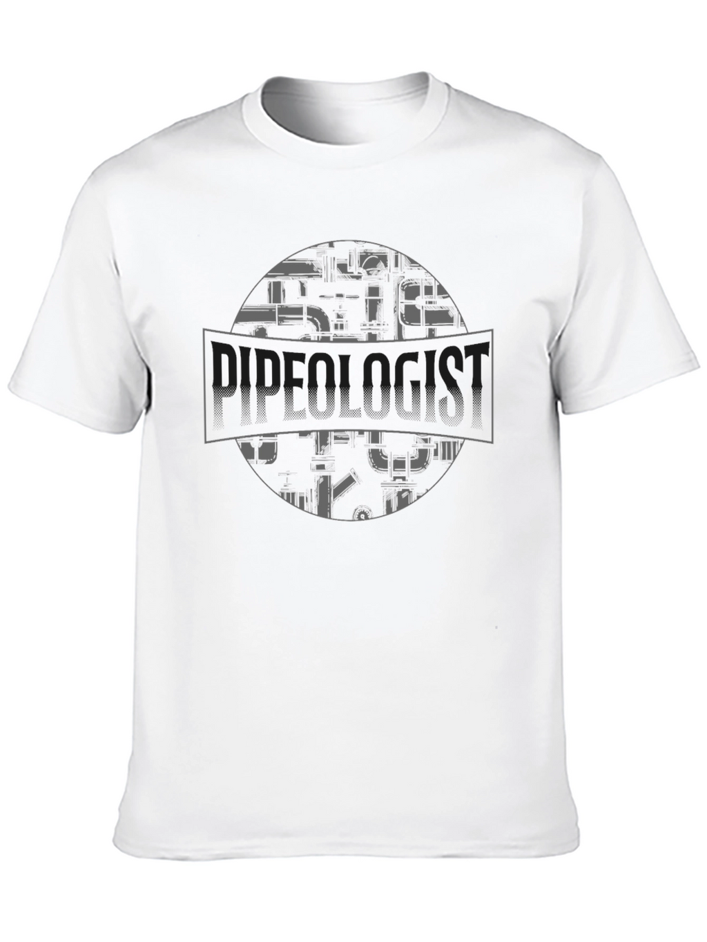 Plumber T-Shirt - Pipe Circle Graphic Tee - Black