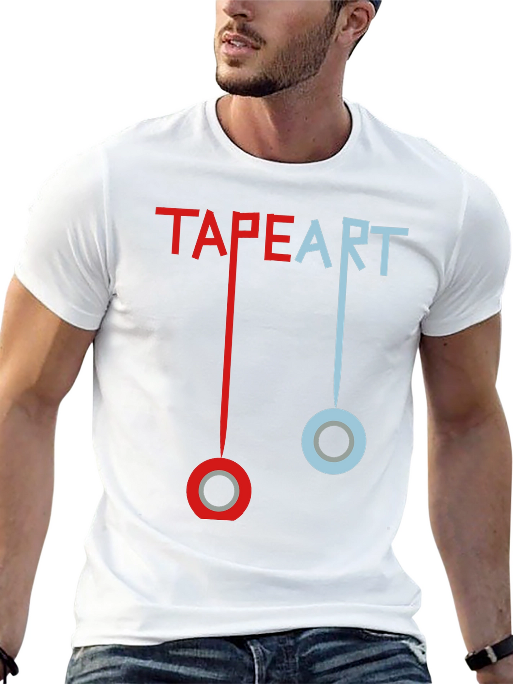 Tape Art T-Shirt: Creative Graphic Tee