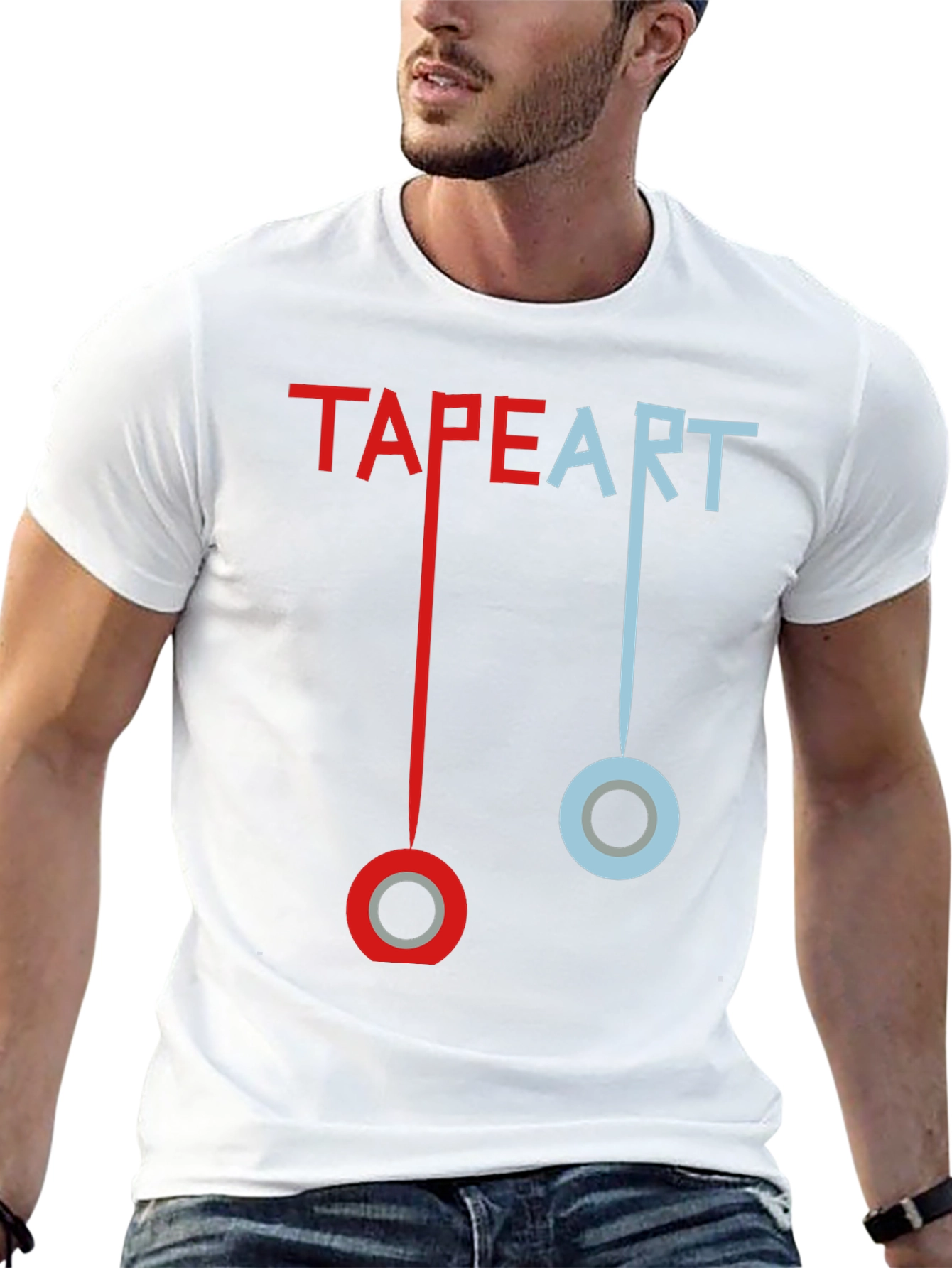 Tape Art T-Shirt: Creative Graphic Tee