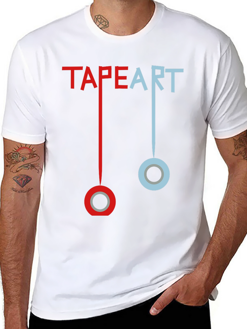 Tape Art T-Shirt: Creative Graphic Tee