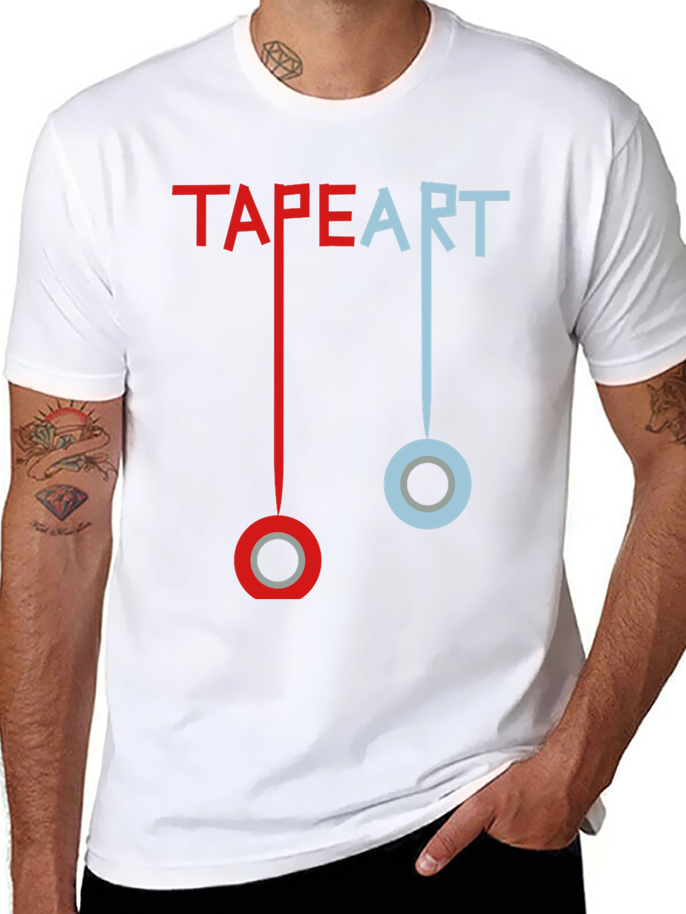 Tape Art T-Shirt: Creative Graphic Tee