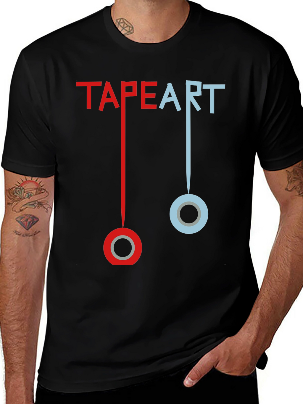 Tape Art T-Shirt: Creative Graphic Tee