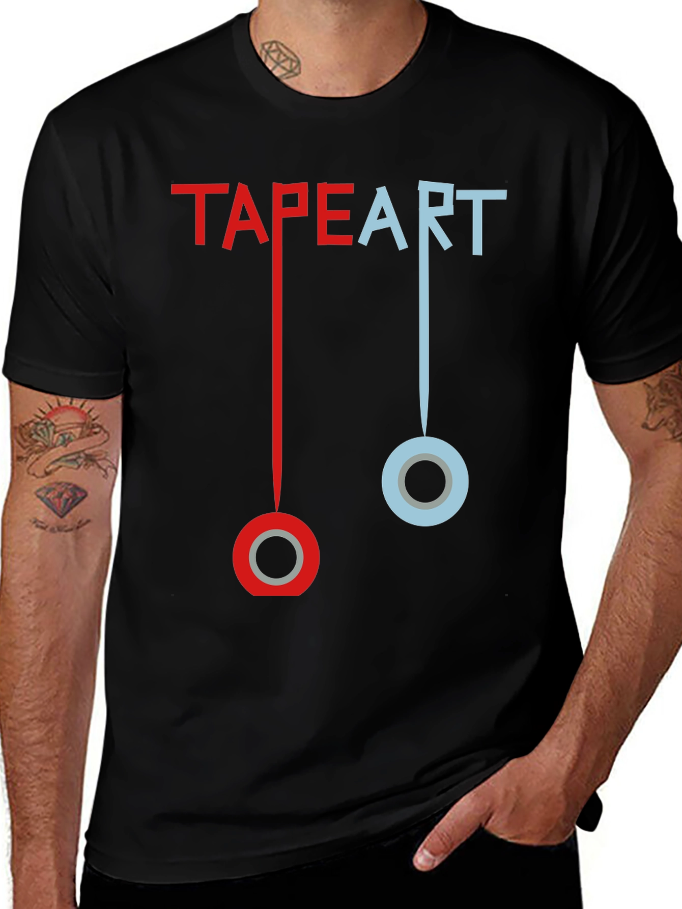 Tape Art T-Shirt: Creative Graphic Tee