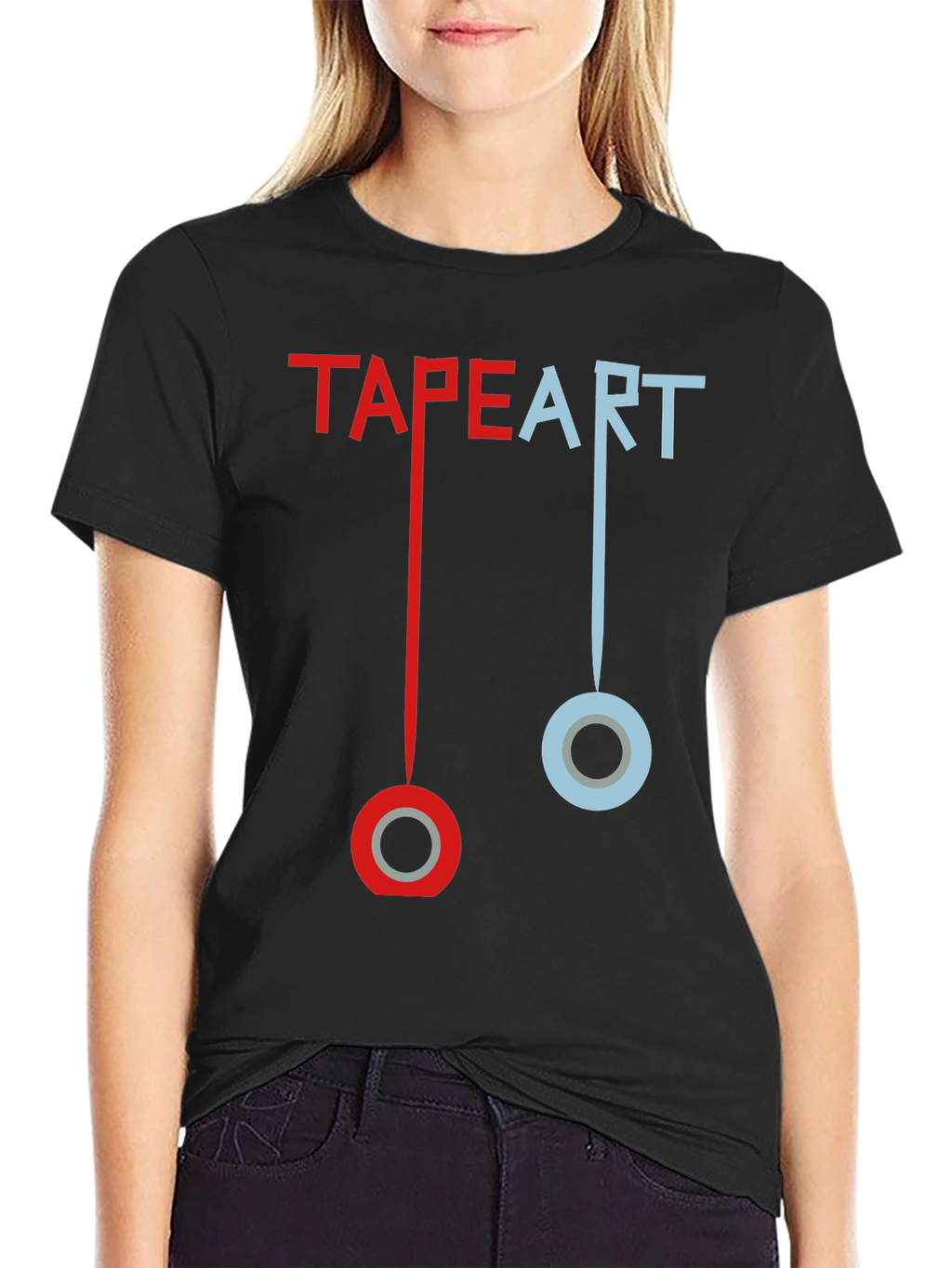 Tape Art T-Shirt: Creative Graphic Tee