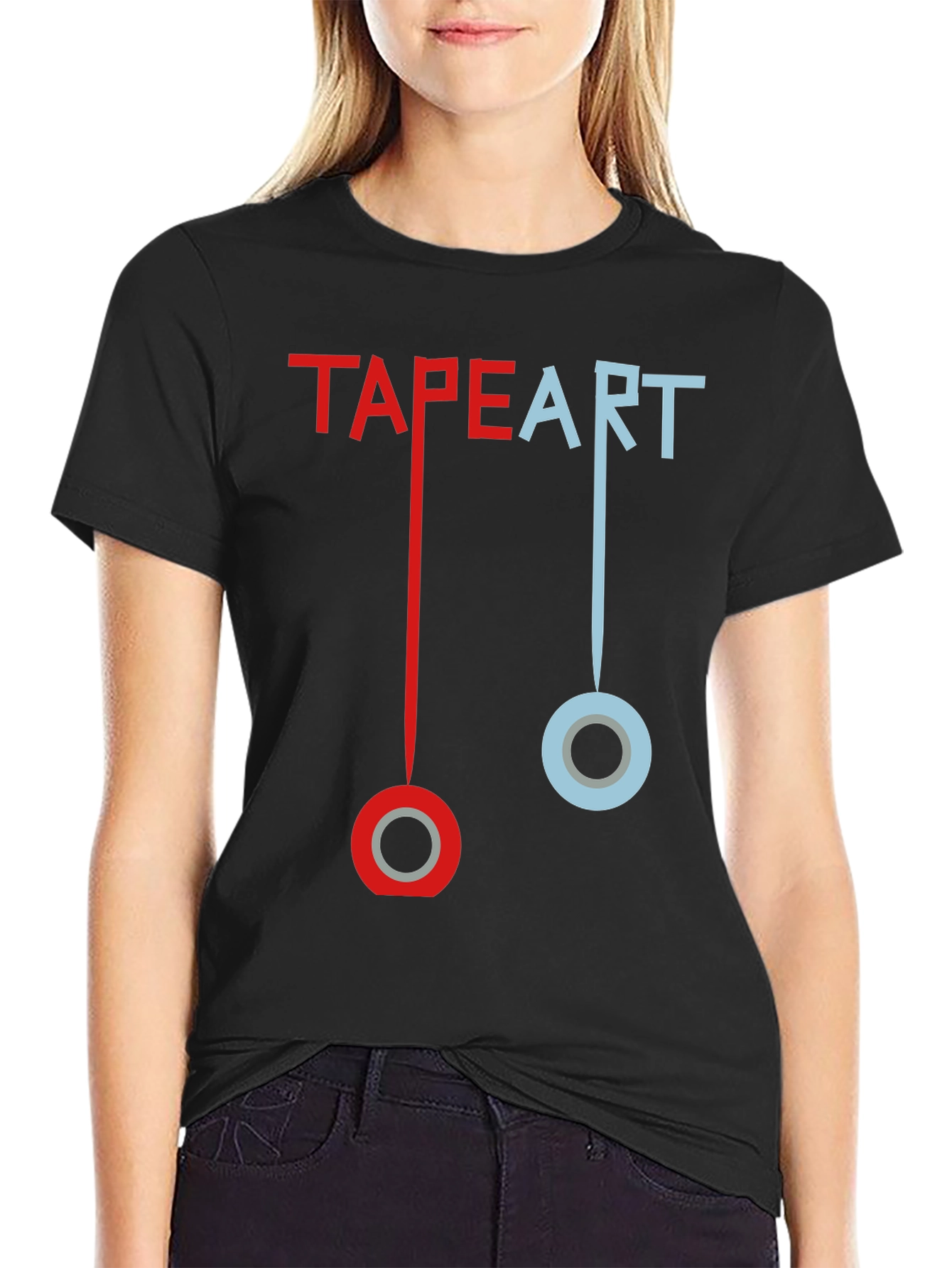 Tape Art T-Shirt: Creative Graphic Tee