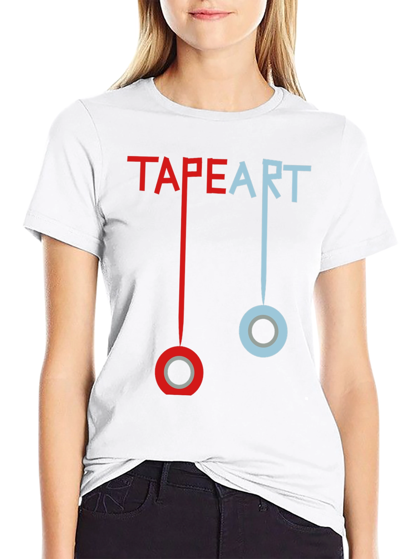 Tape Art T-Shirt: Creative Graphic Tee