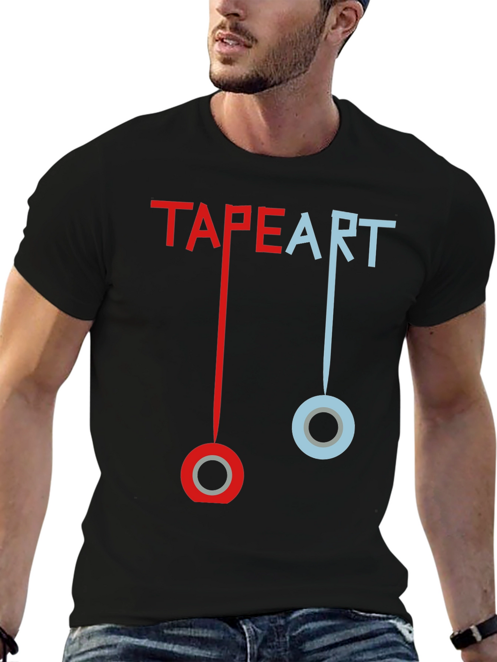 Tape Art T-Shirt: Creative Graphic Tee