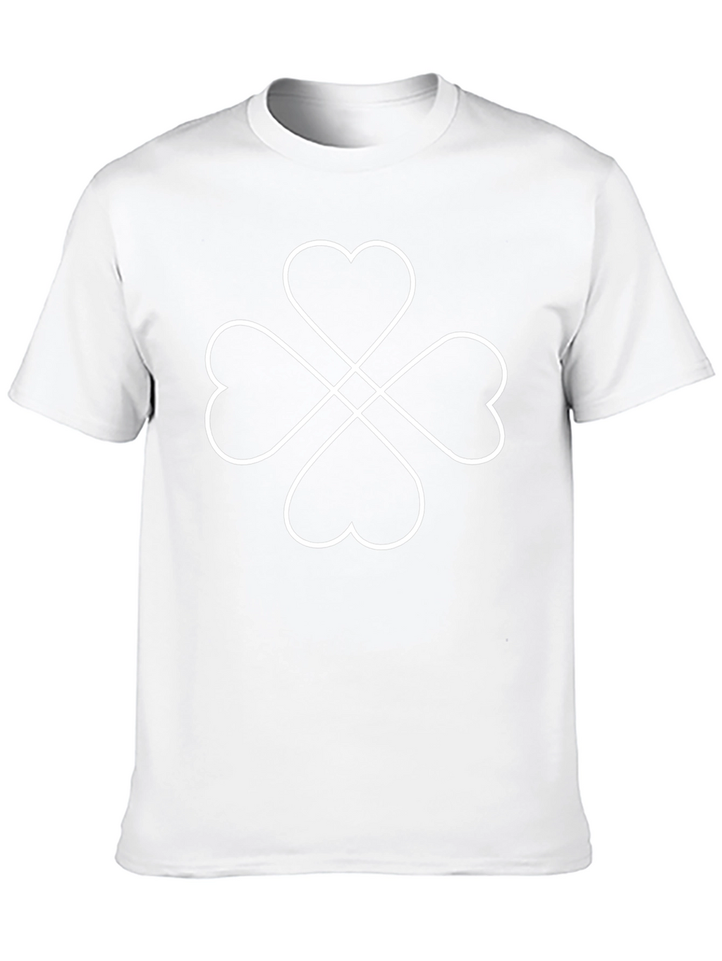 Heart Clover Graphic Tee - Casual Black T-Shirt