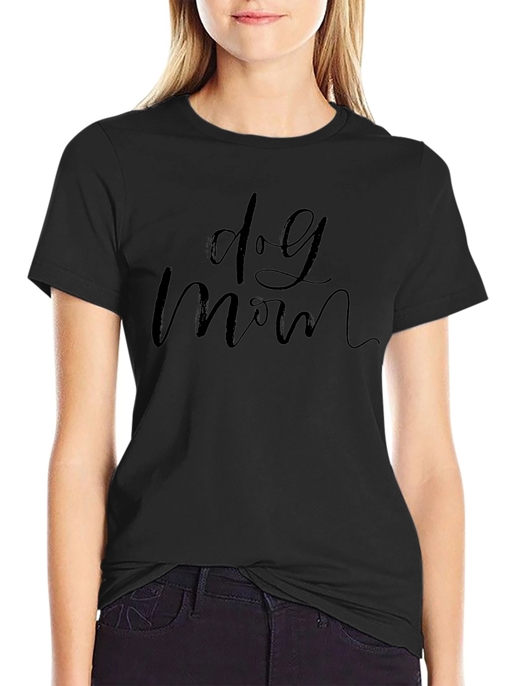 Dog Mom Graphic Tee - Black Casual T-Shirt