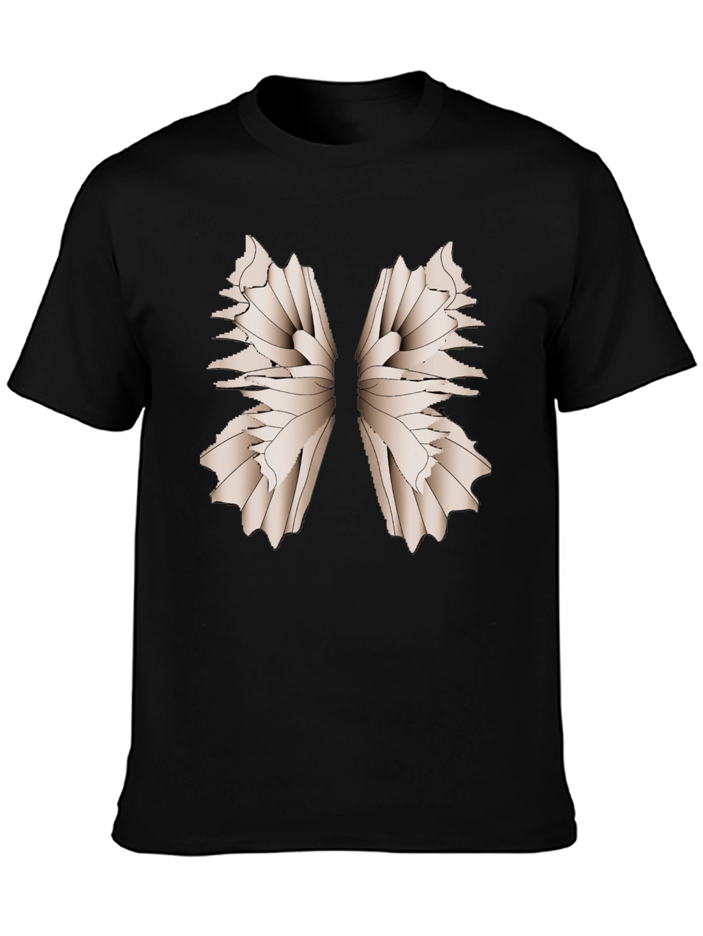 Abstract Wing Print Black T-Shirt