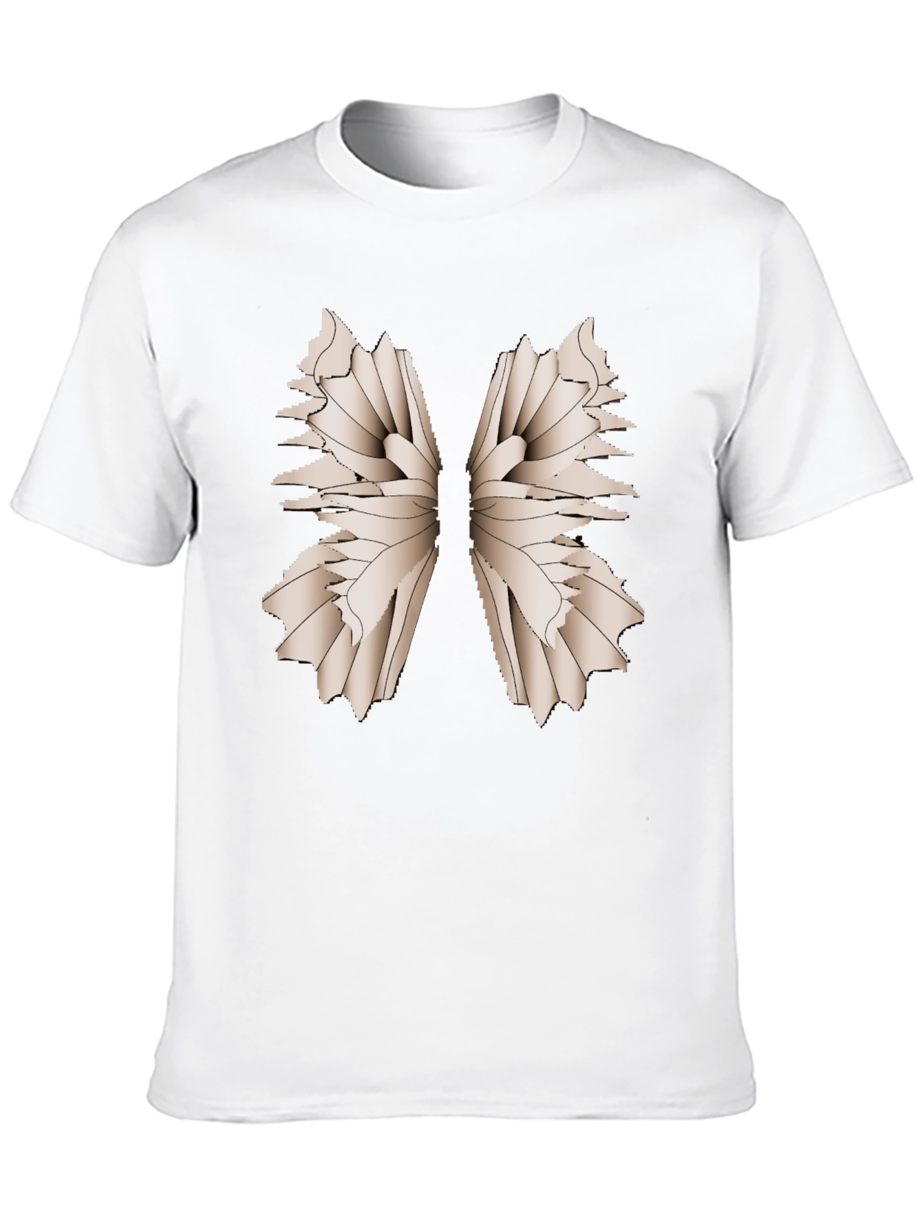 Abstract Wing Print Black T-Shirt