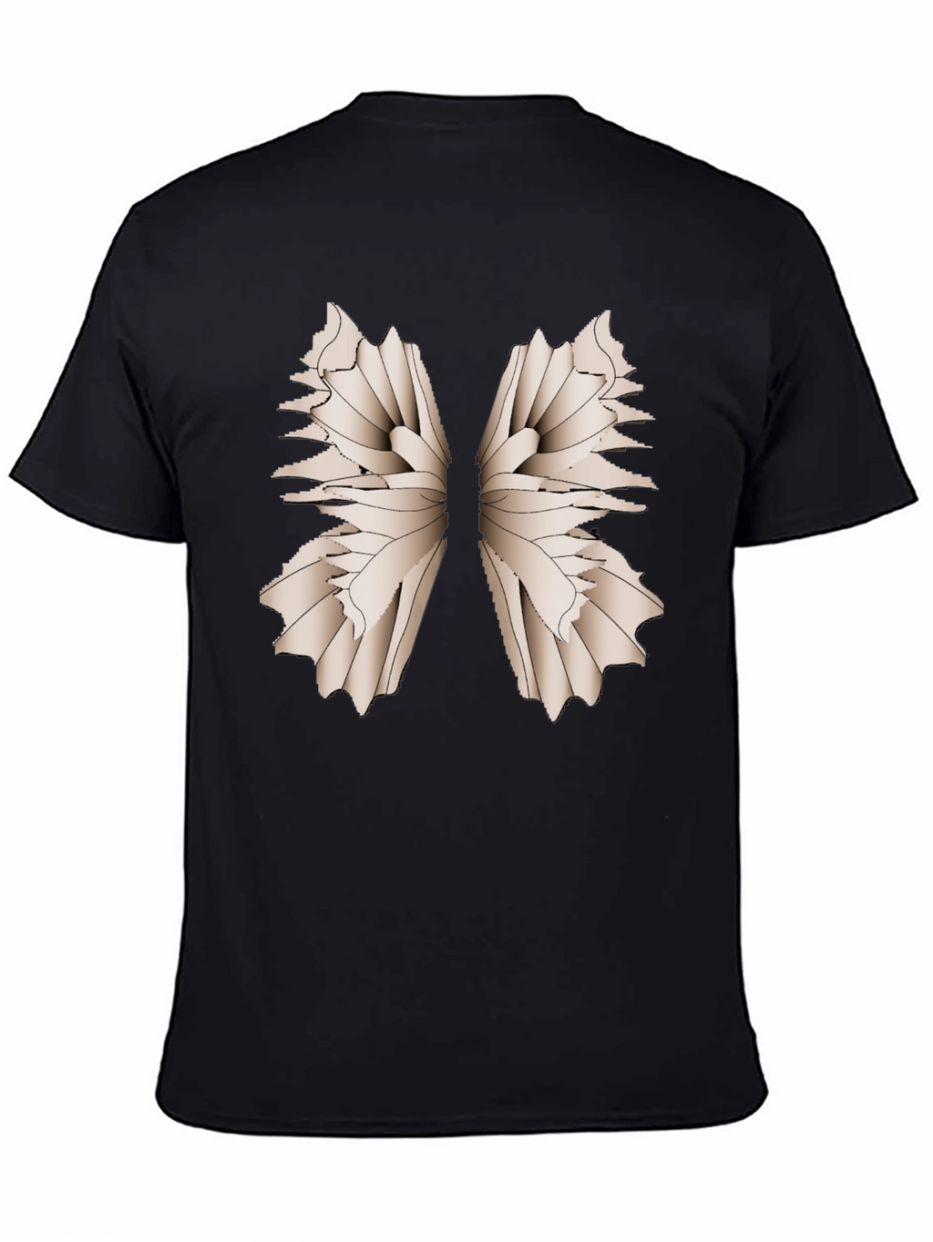 Abstract Wing Print Black T-Shirt