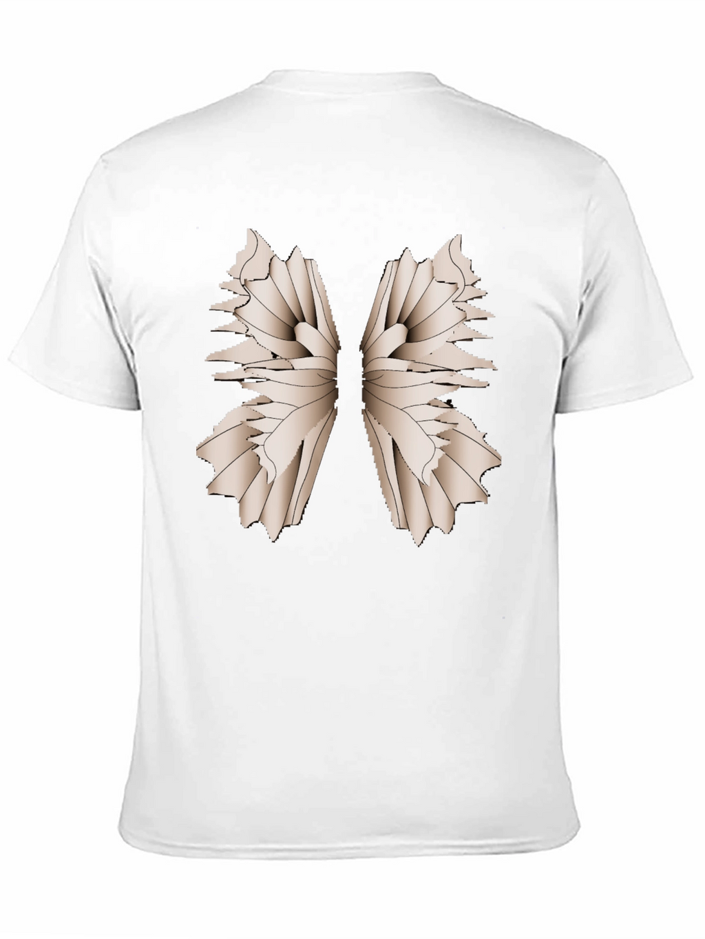 Abstract Wing Print Black T-Shirt
