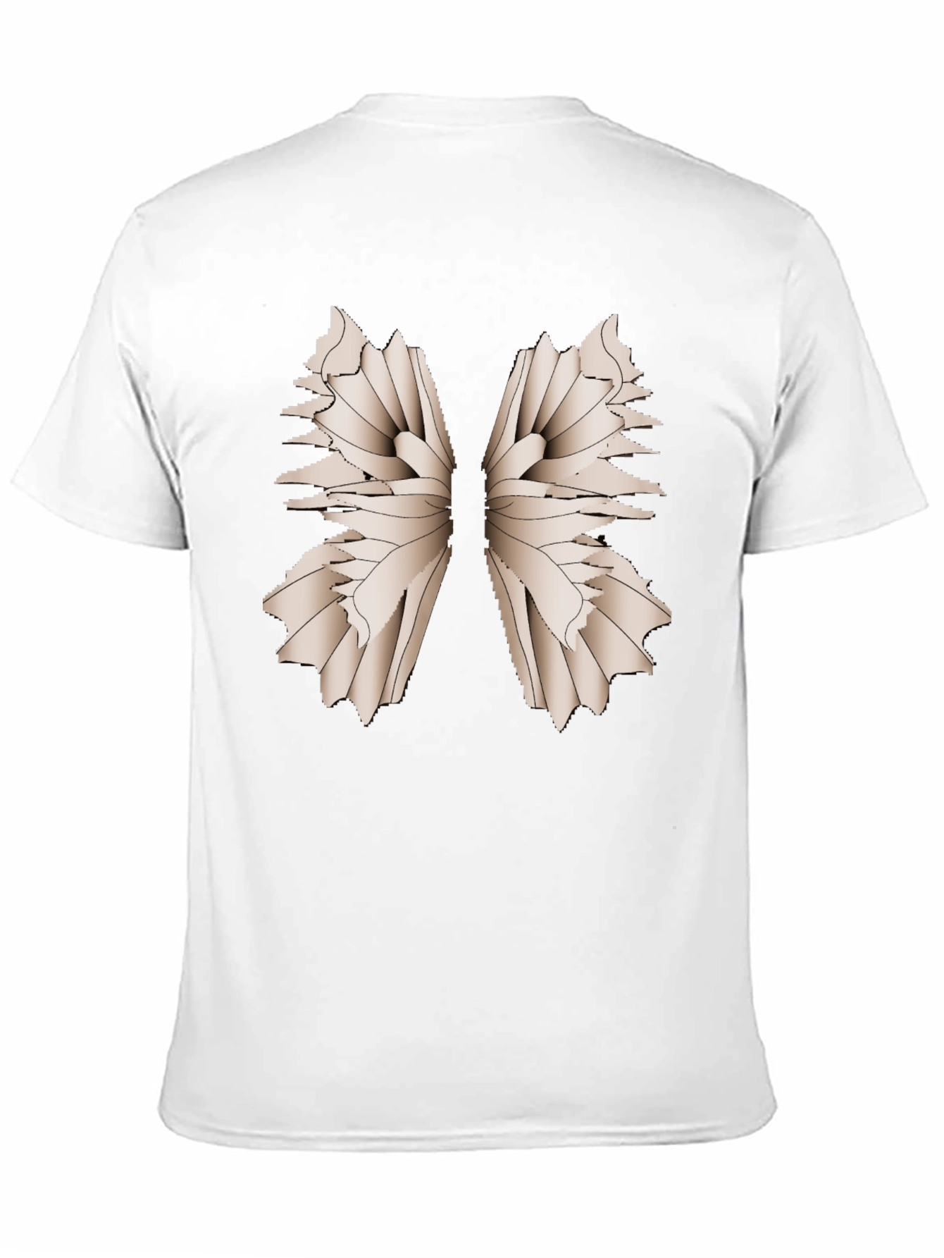 Abstract Wing Print Black T-Shirt