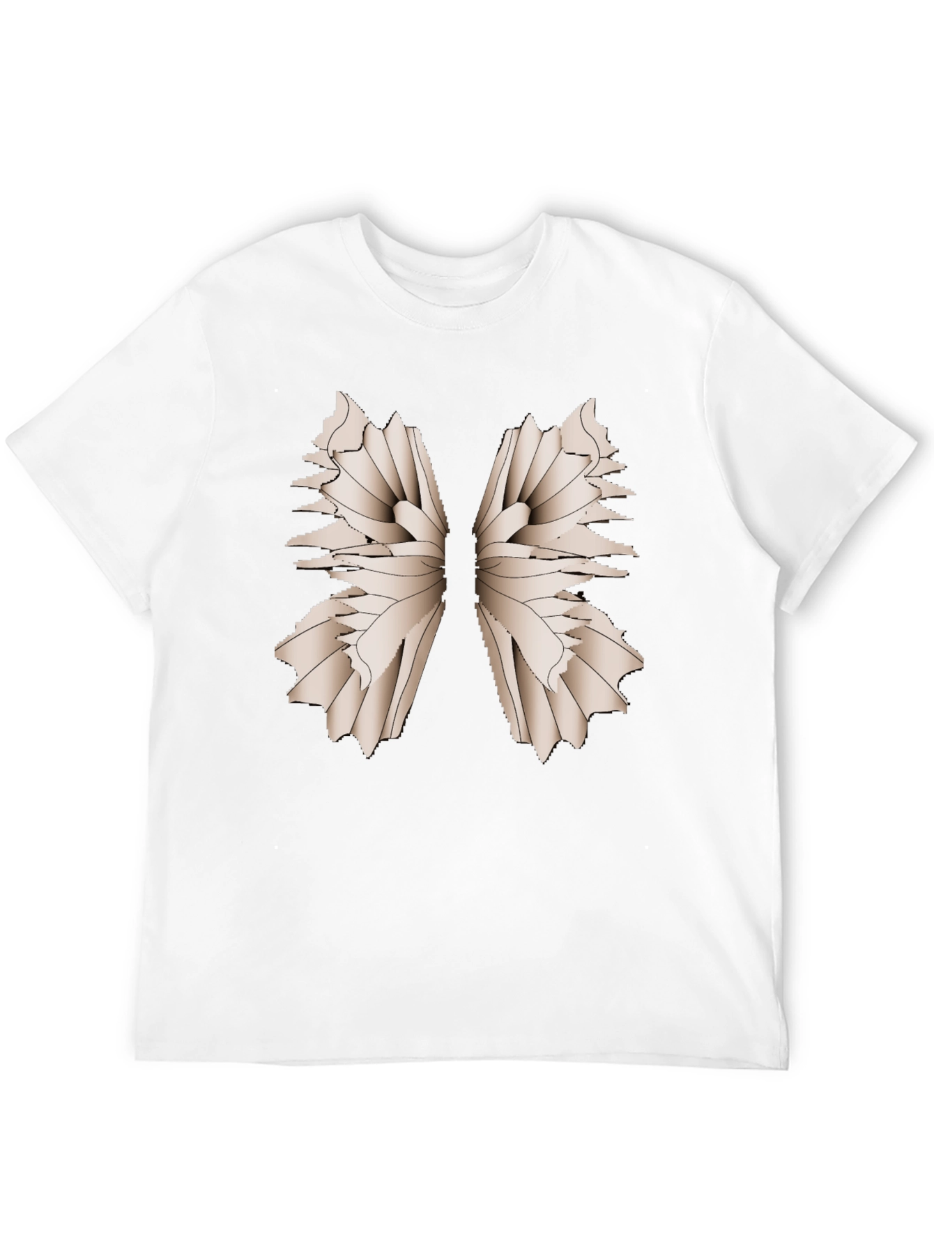 Abstract Wing Print Black T-Shirt