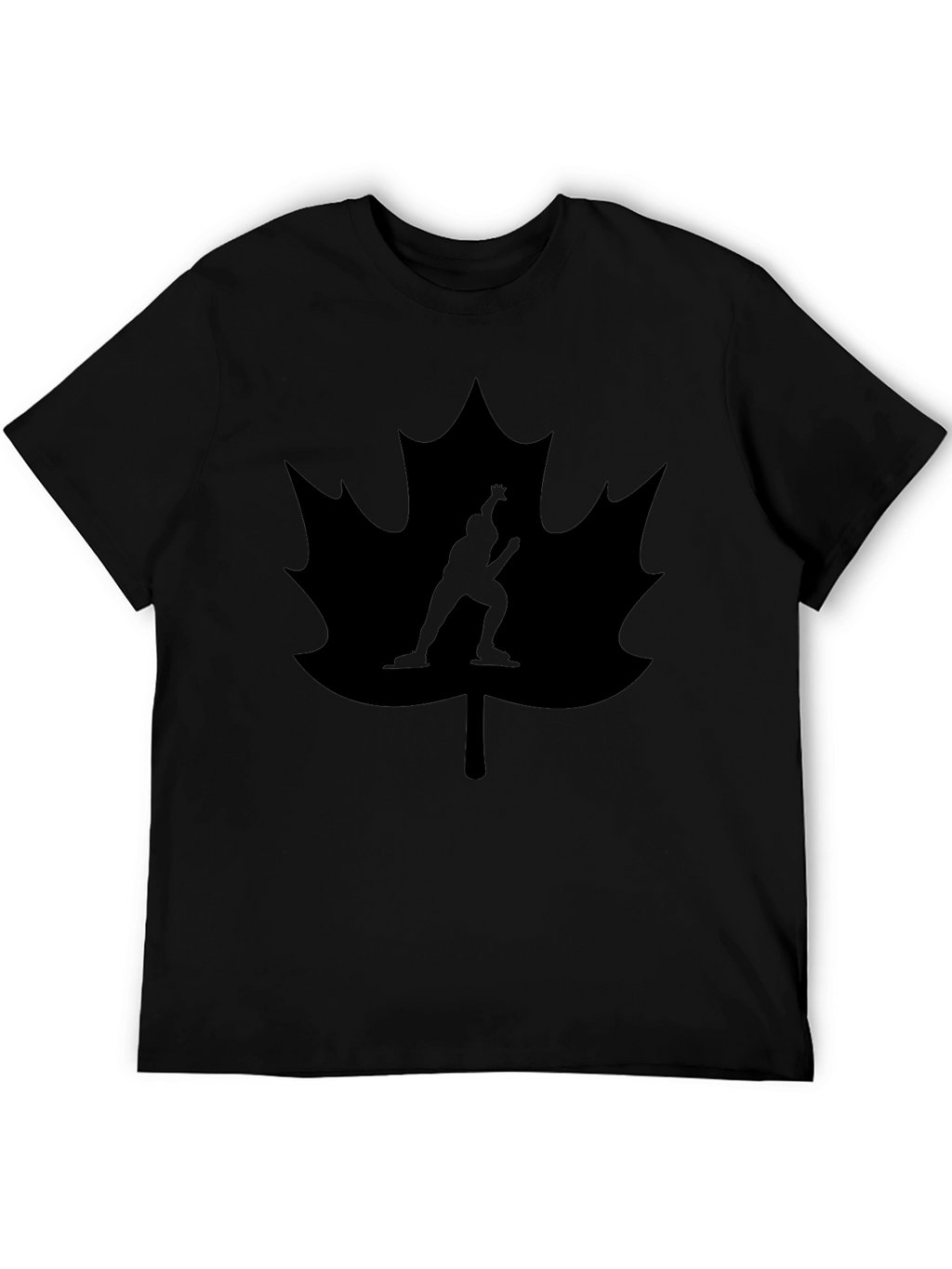 Maple Leaf Figure Skating Black T-Shirt