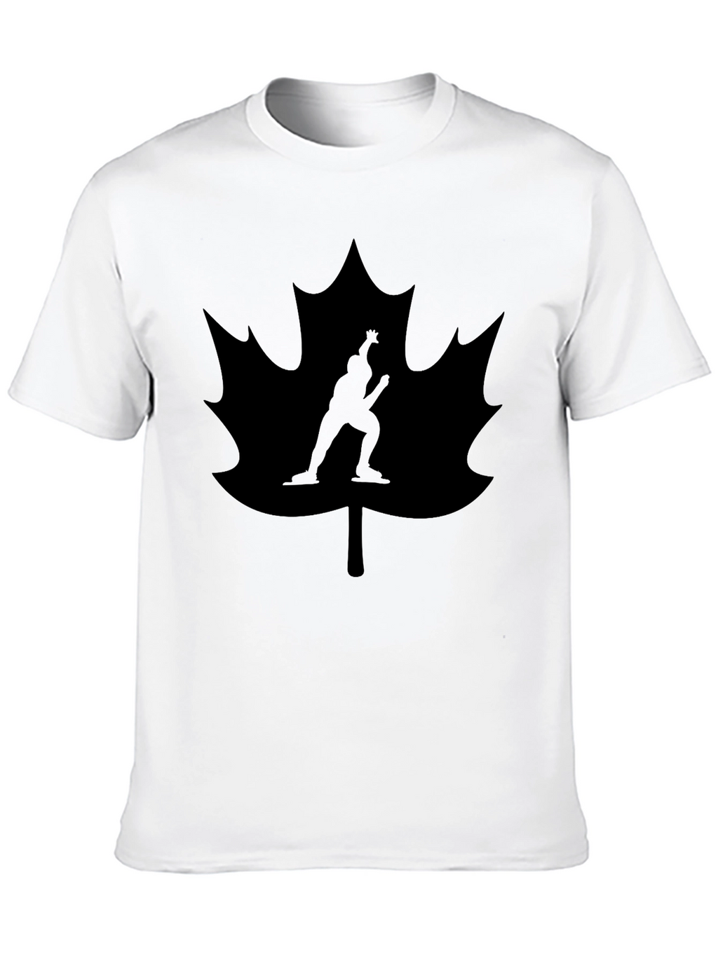 Maple Leaf Figure Skating Black T-Shirt
