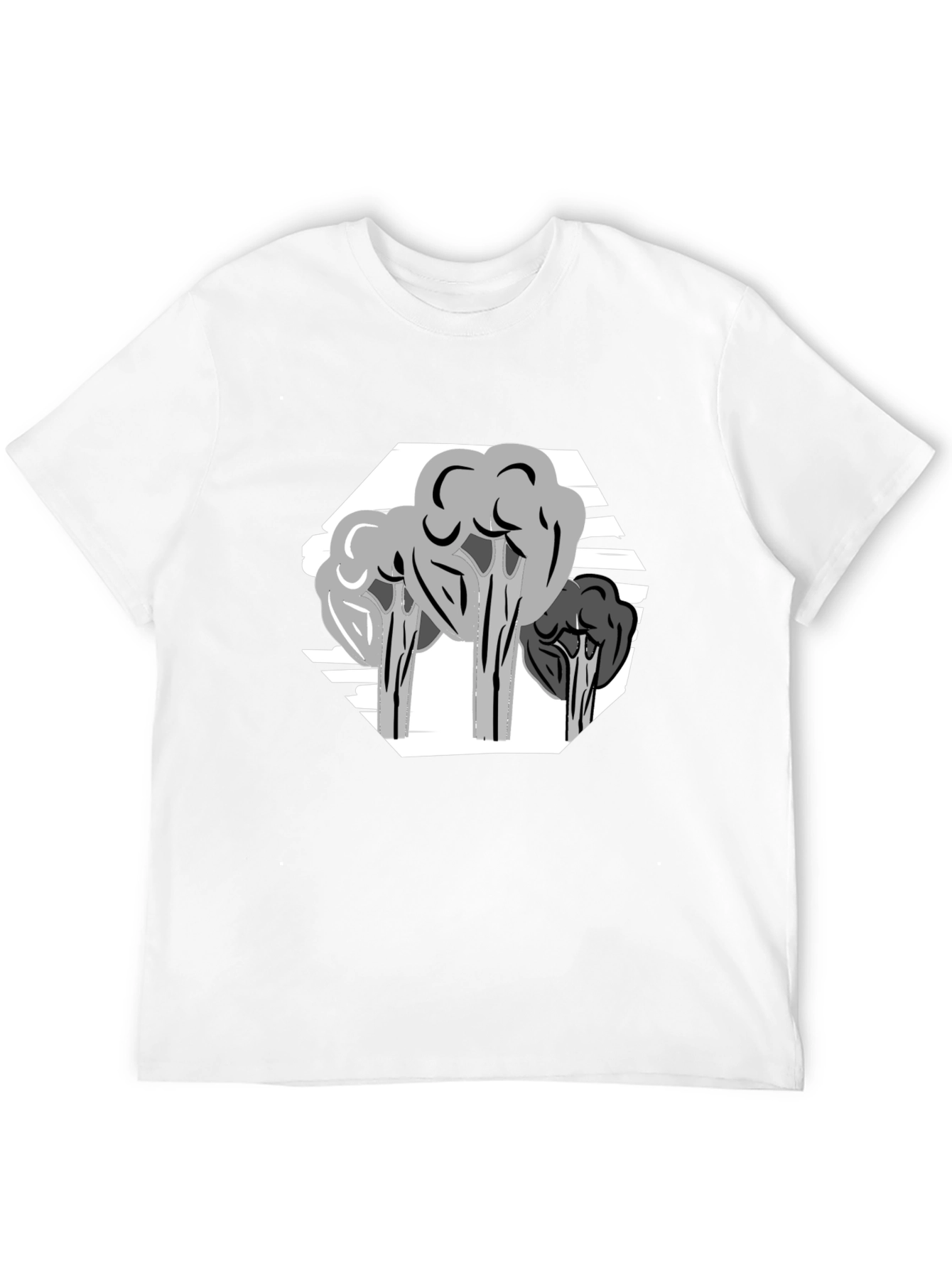 Abstract Tree Graphic Tee - Stylish Mens Black T-Shirt