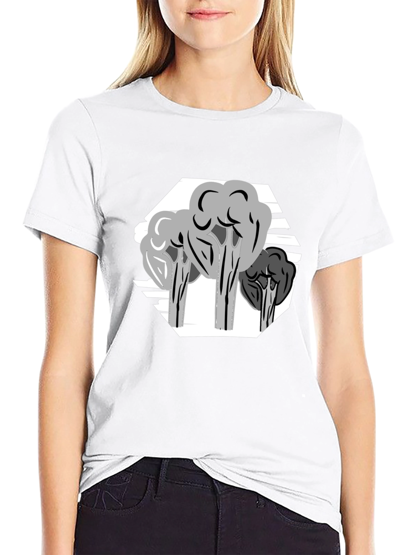 Abstract Tree Graphic Tee - Stylish Mens Black T-Shirt