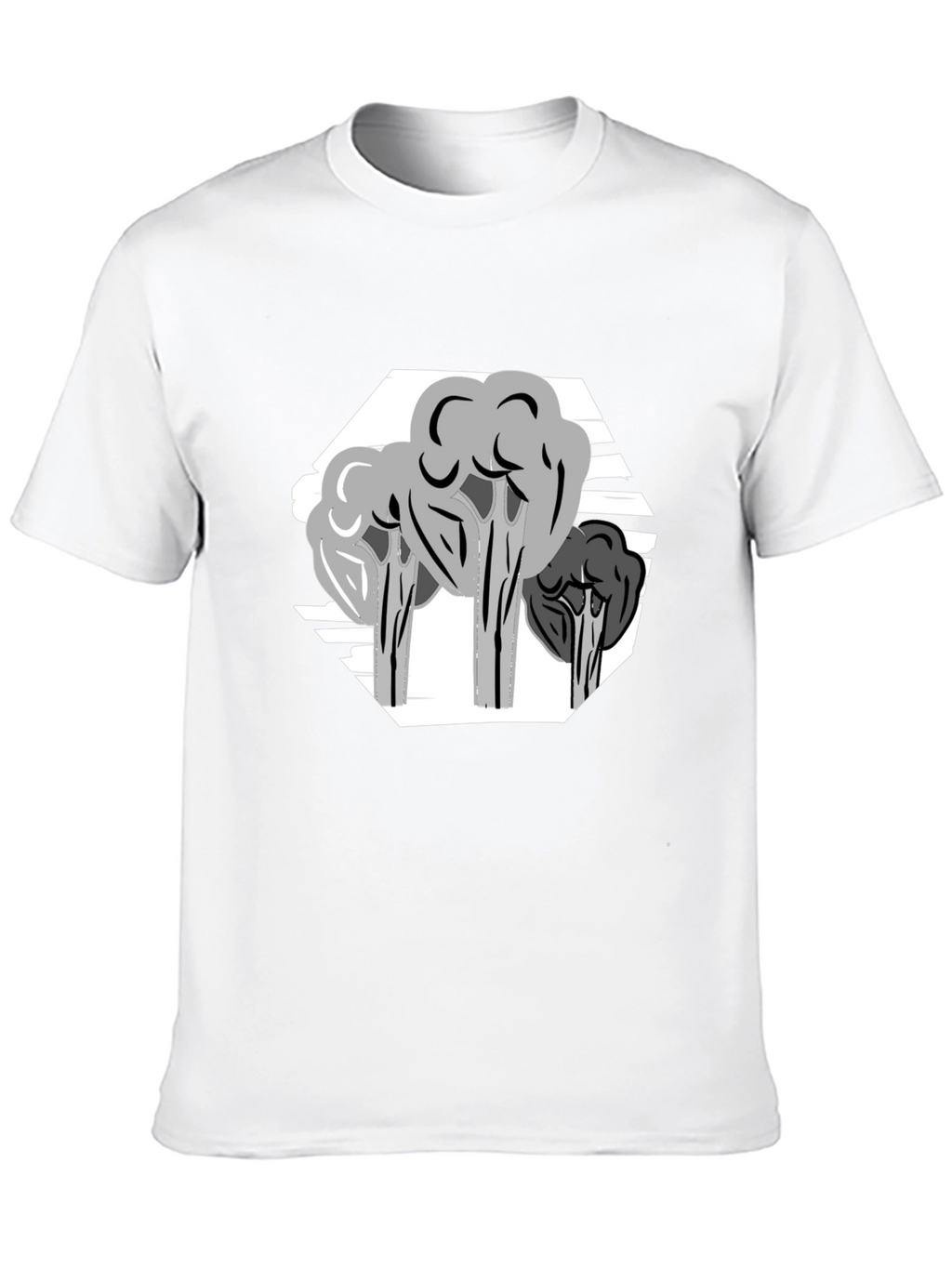 Abstract Tree Graphic Tee - Stylish Mens Black T-Shirt