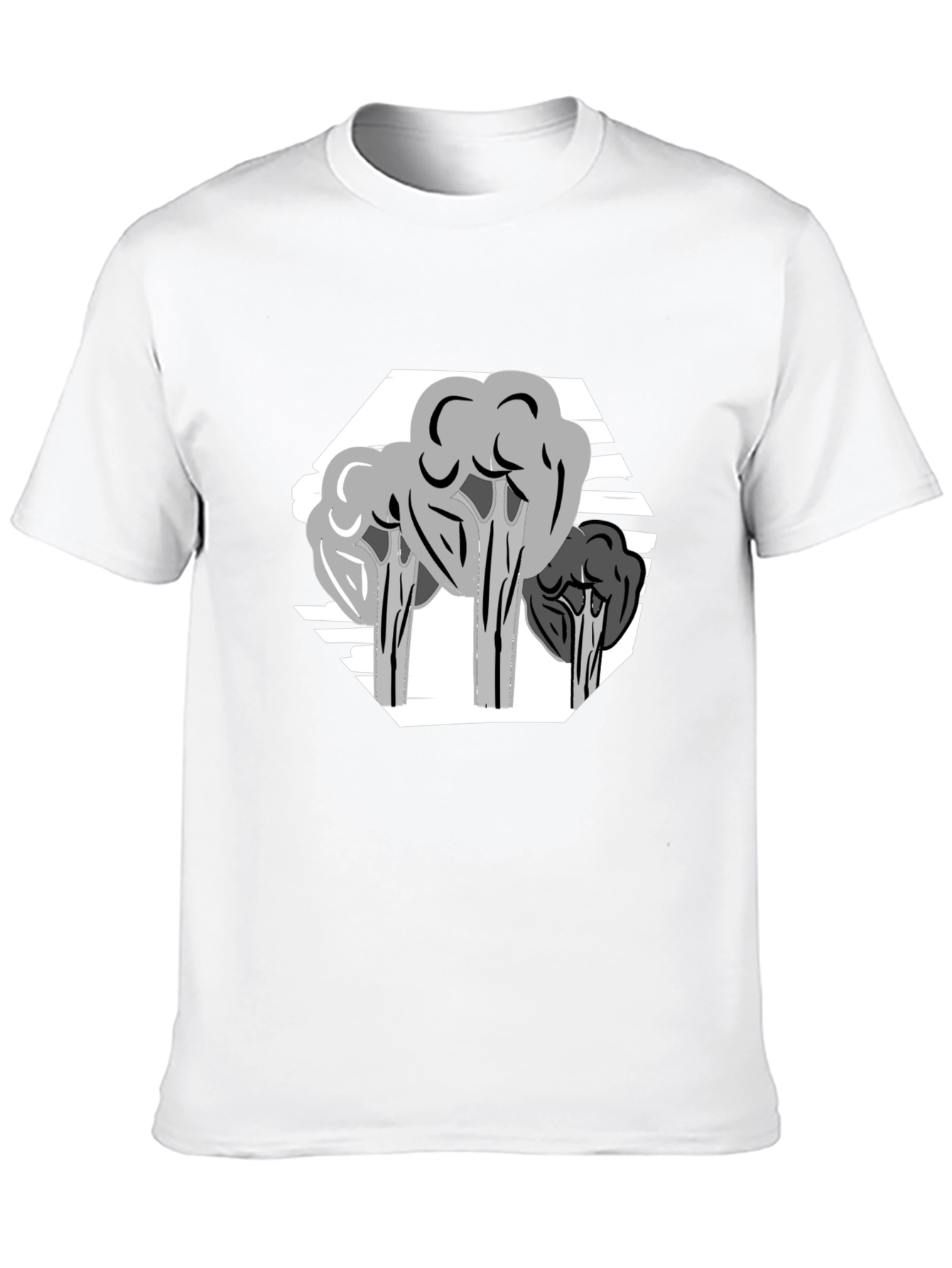 Abstract Tree Graphic Tee - Stylish Mens Black T-Shirt