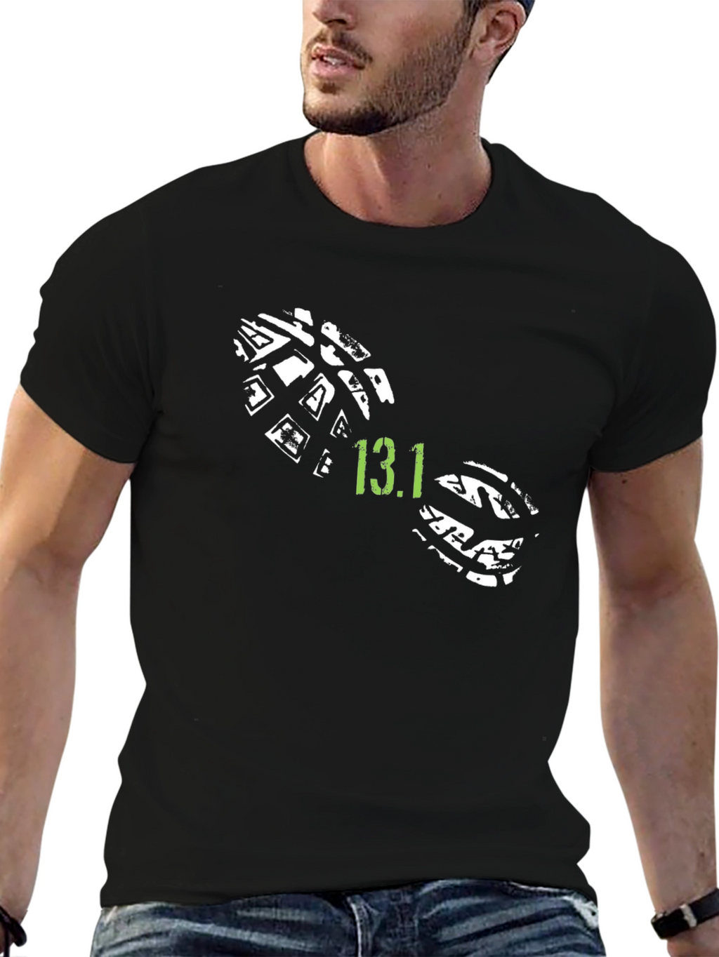 13.1 Half Marathon Shoe Print T-Shirt
