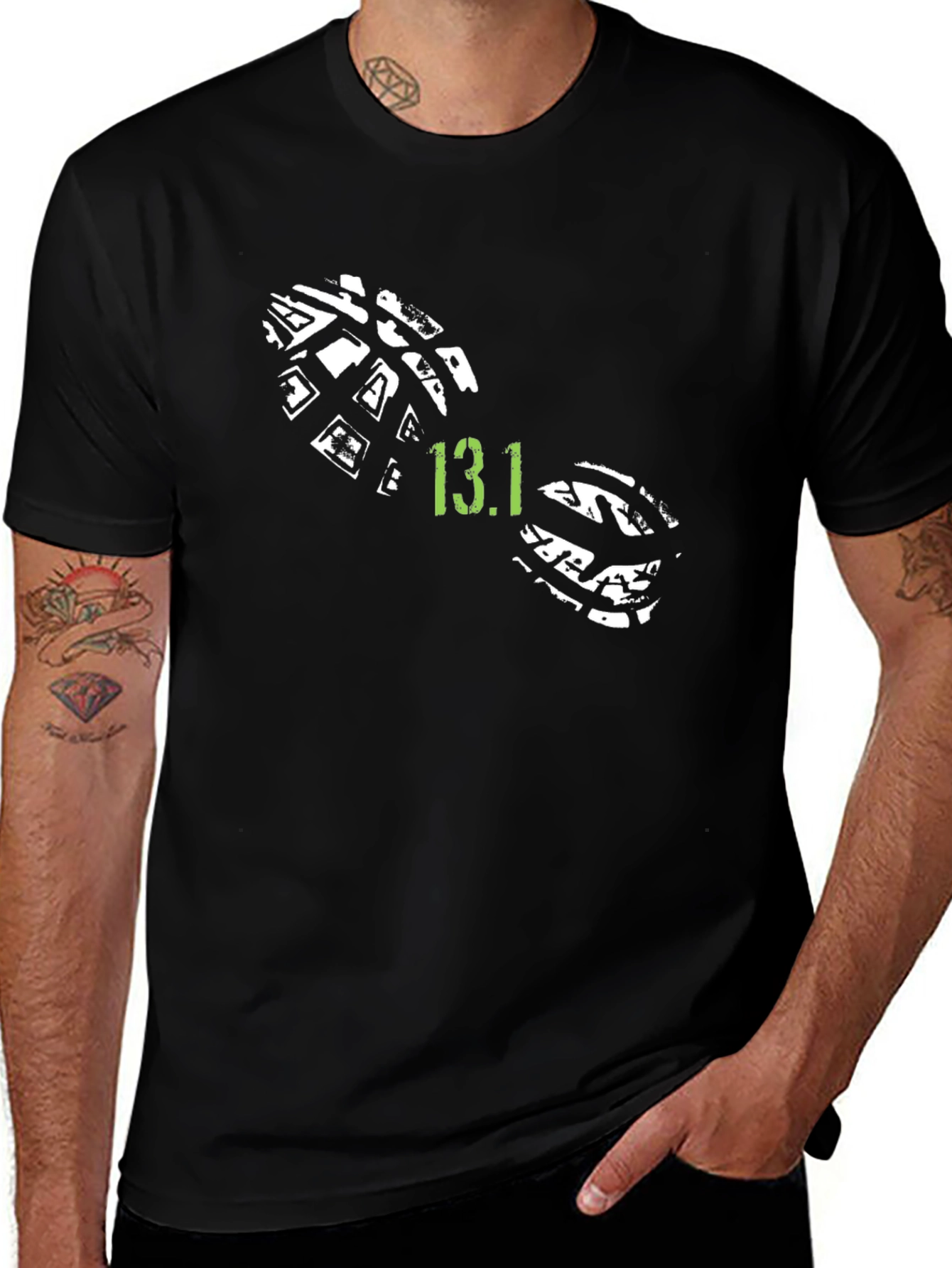 13.1 Half Marathon Shoe Print T-Shirt