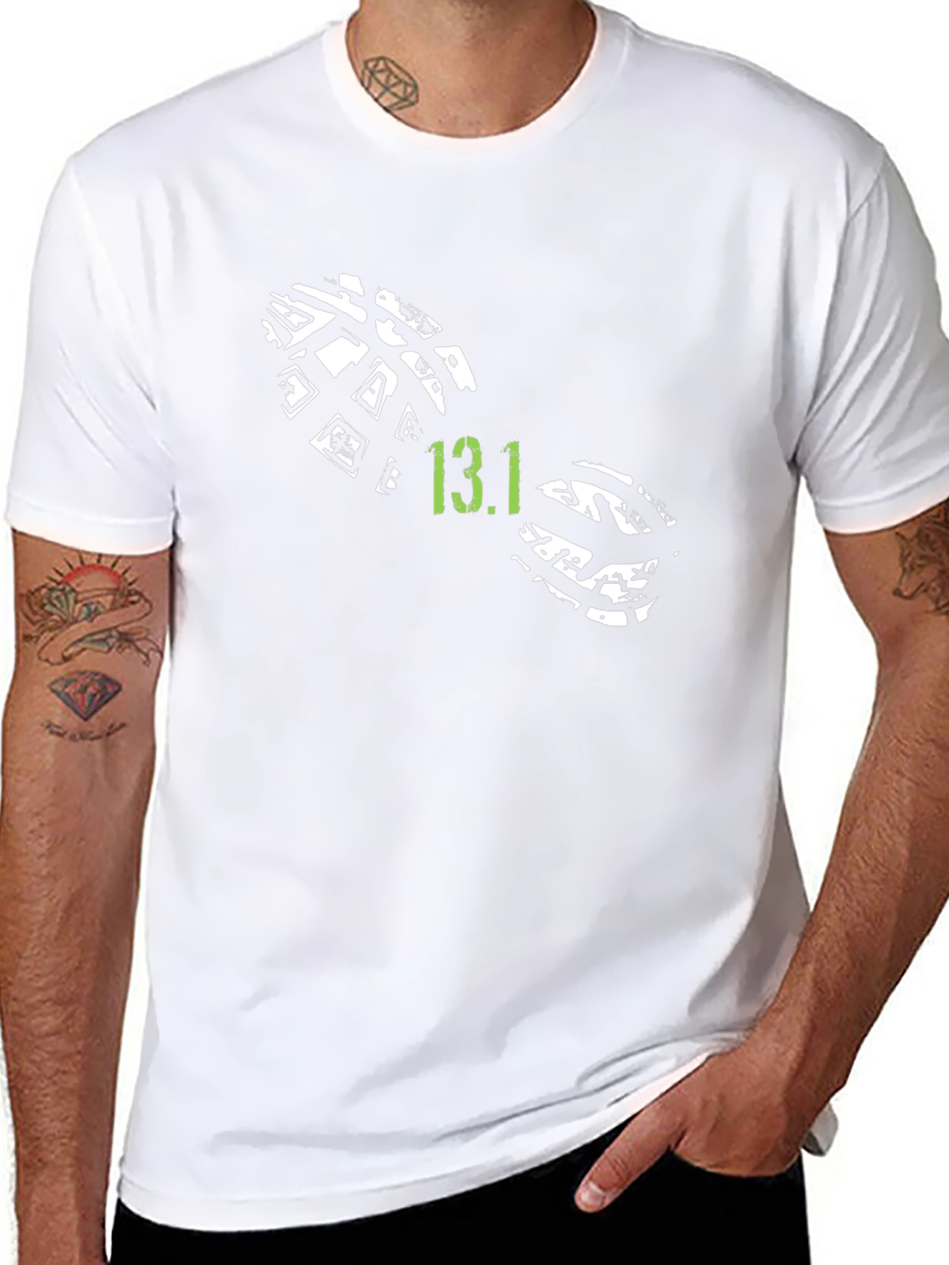 13.1 Half Marathon Shoe Print T-Shirt