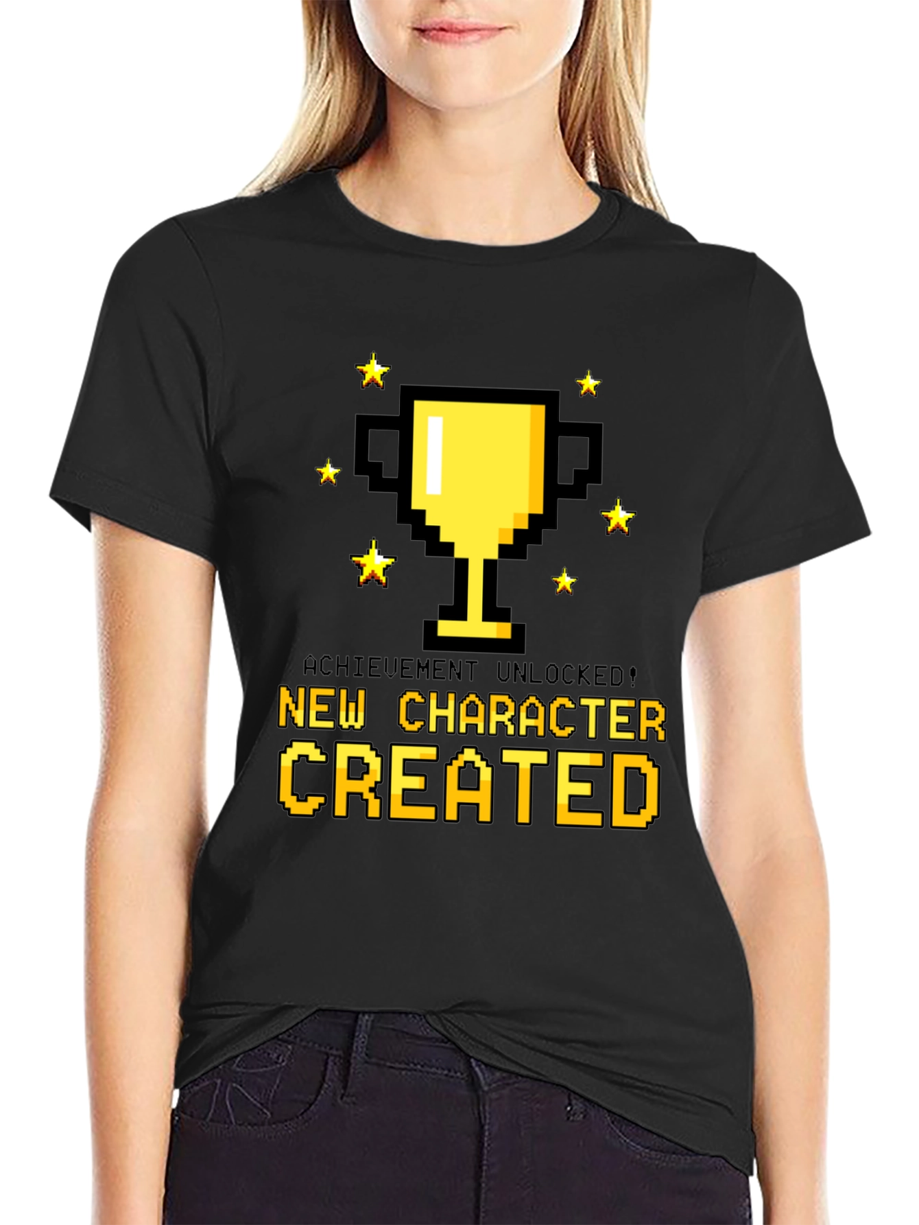Achievement Unlocked Pixel T-Shirt - New Character Created!