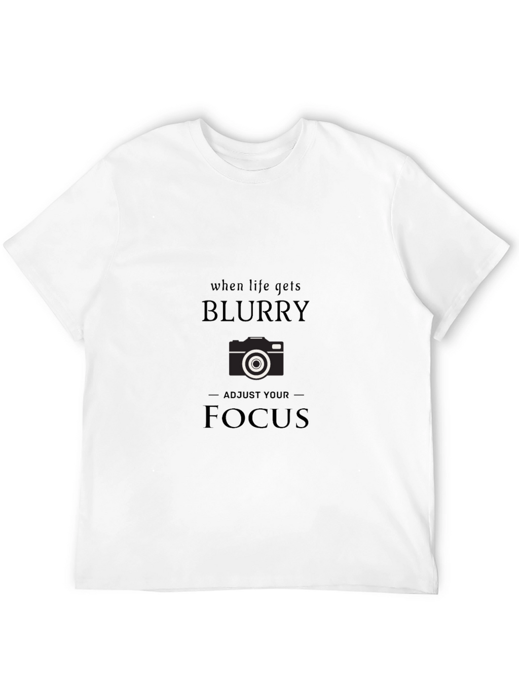 Blurry Focus Camera Graphic Tee - Black Cotton T-Shirt