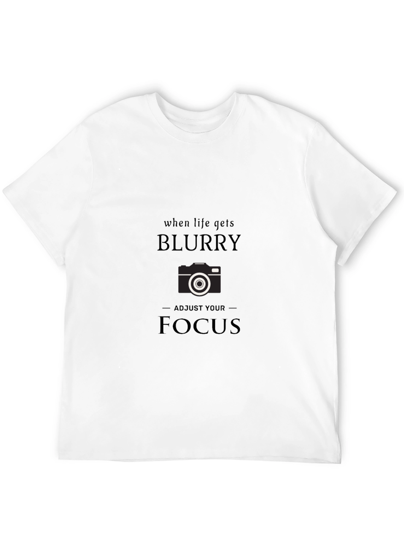 Blurry Focus Camera Graphic Tee - Black Cotton T-Shirt