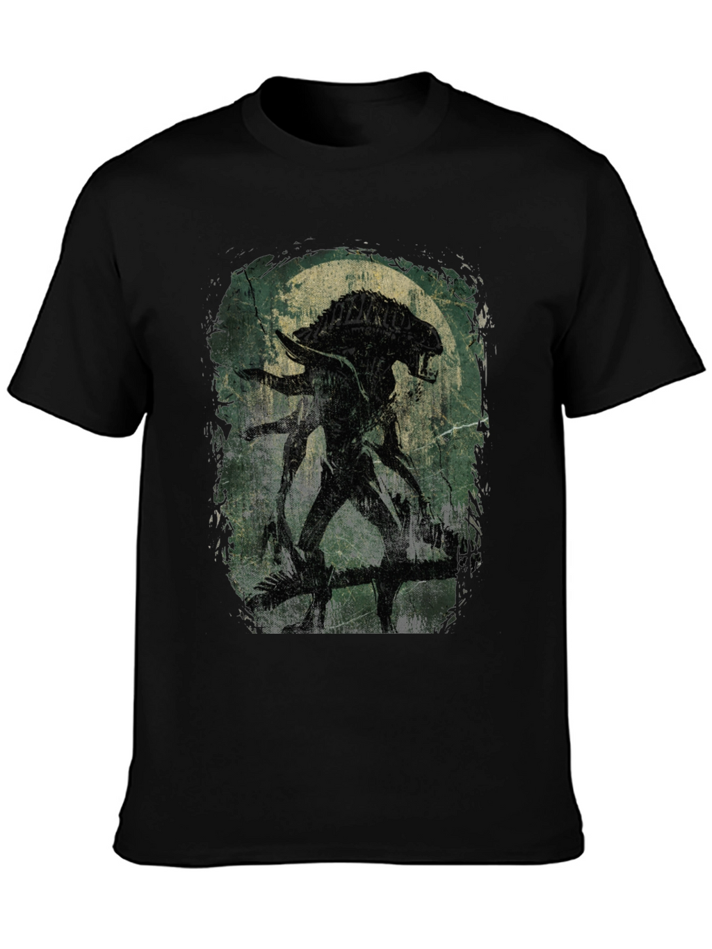 Alien Xenomorph Graphic Print Black T-Shirt