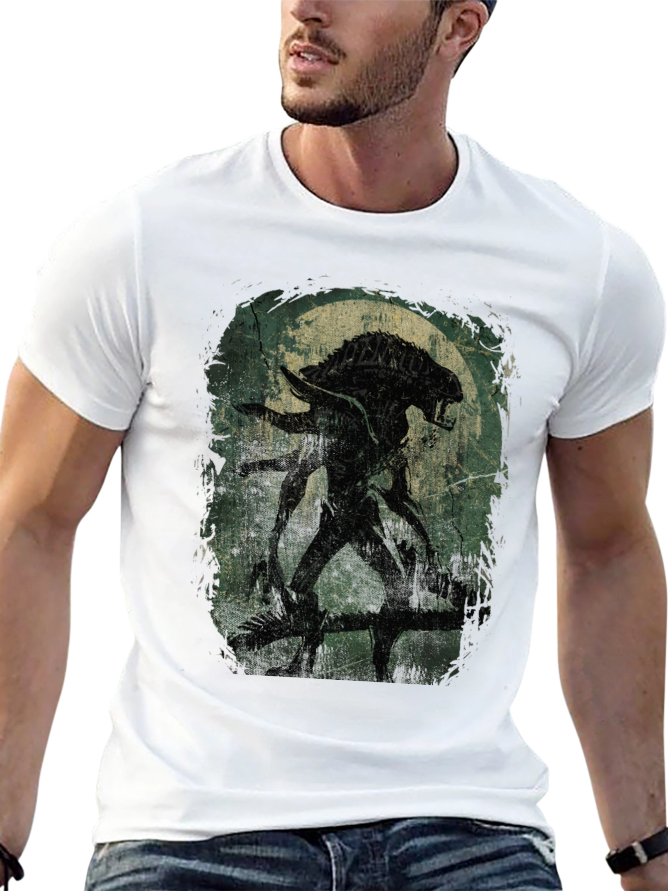 Alien Xenomorph Graphic Print Black T-Shirt