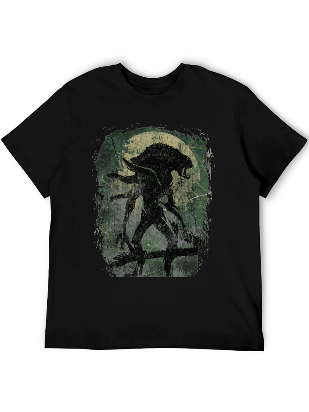 Alien Xenomorph Graphic Print Black T-Shirt